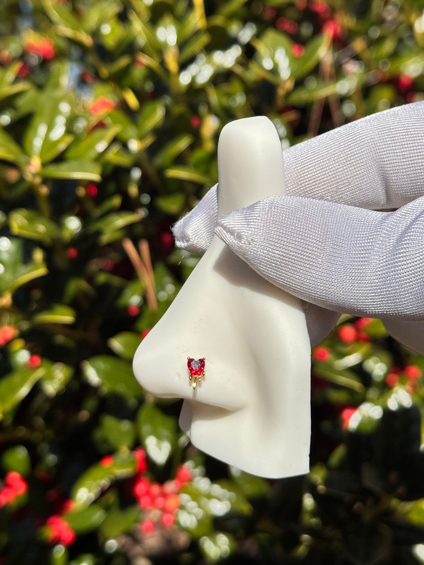 Heart drip nose ring