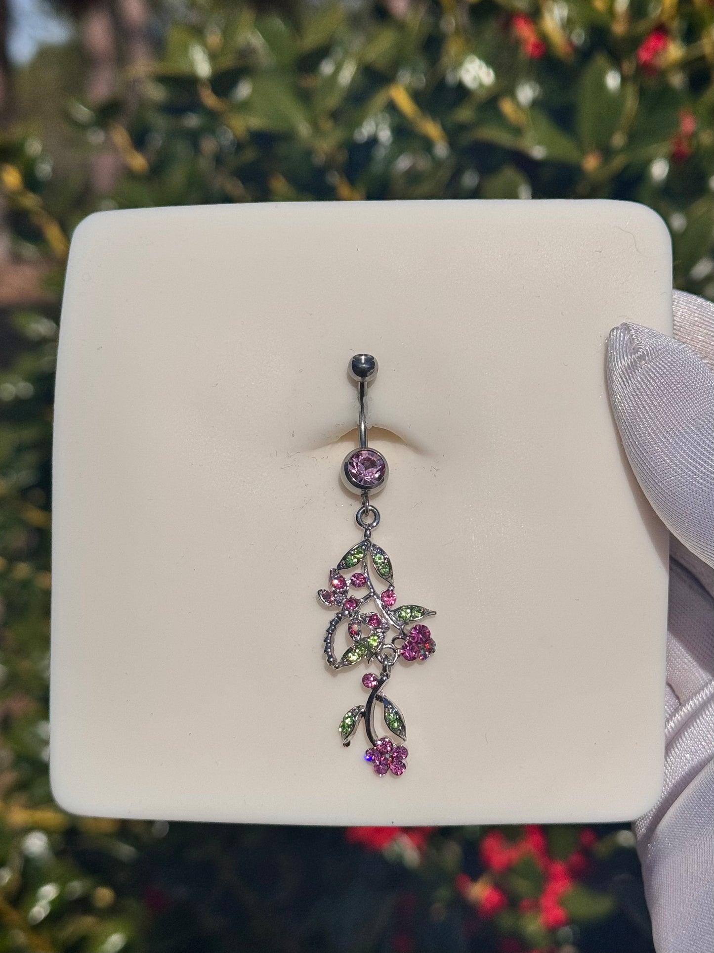 Flowers belly ring