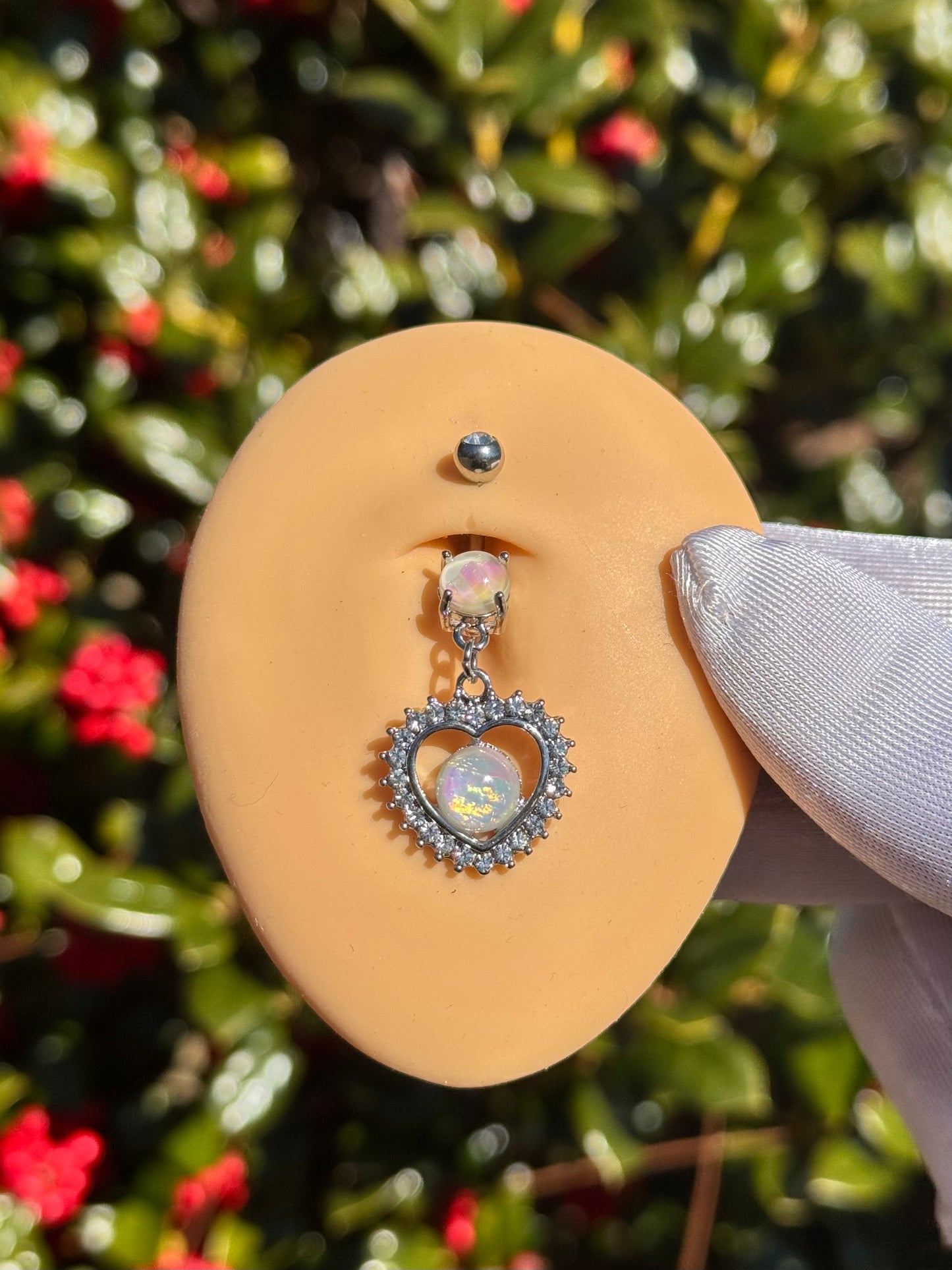 Bonita heart belly ring