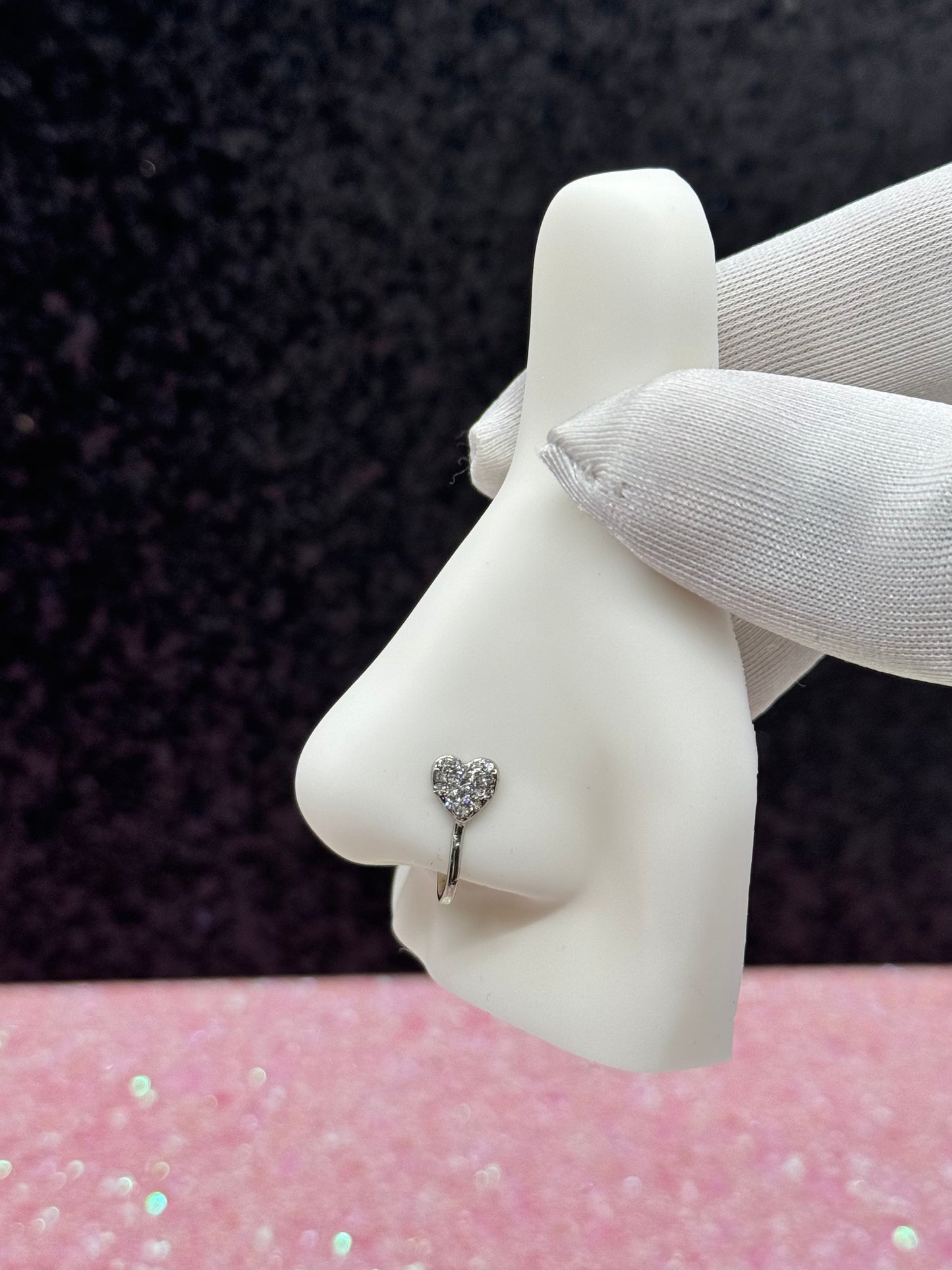 Icy heart nose cuff