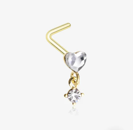 Mackenzie heart dangle nose ring