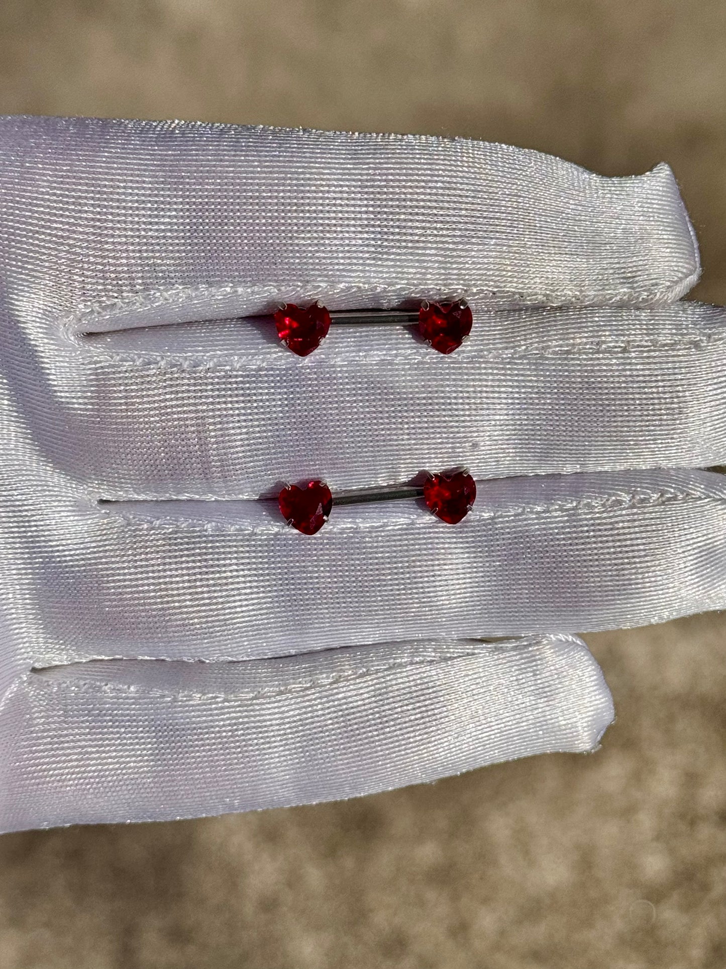 Icy heart titanium nipple rings