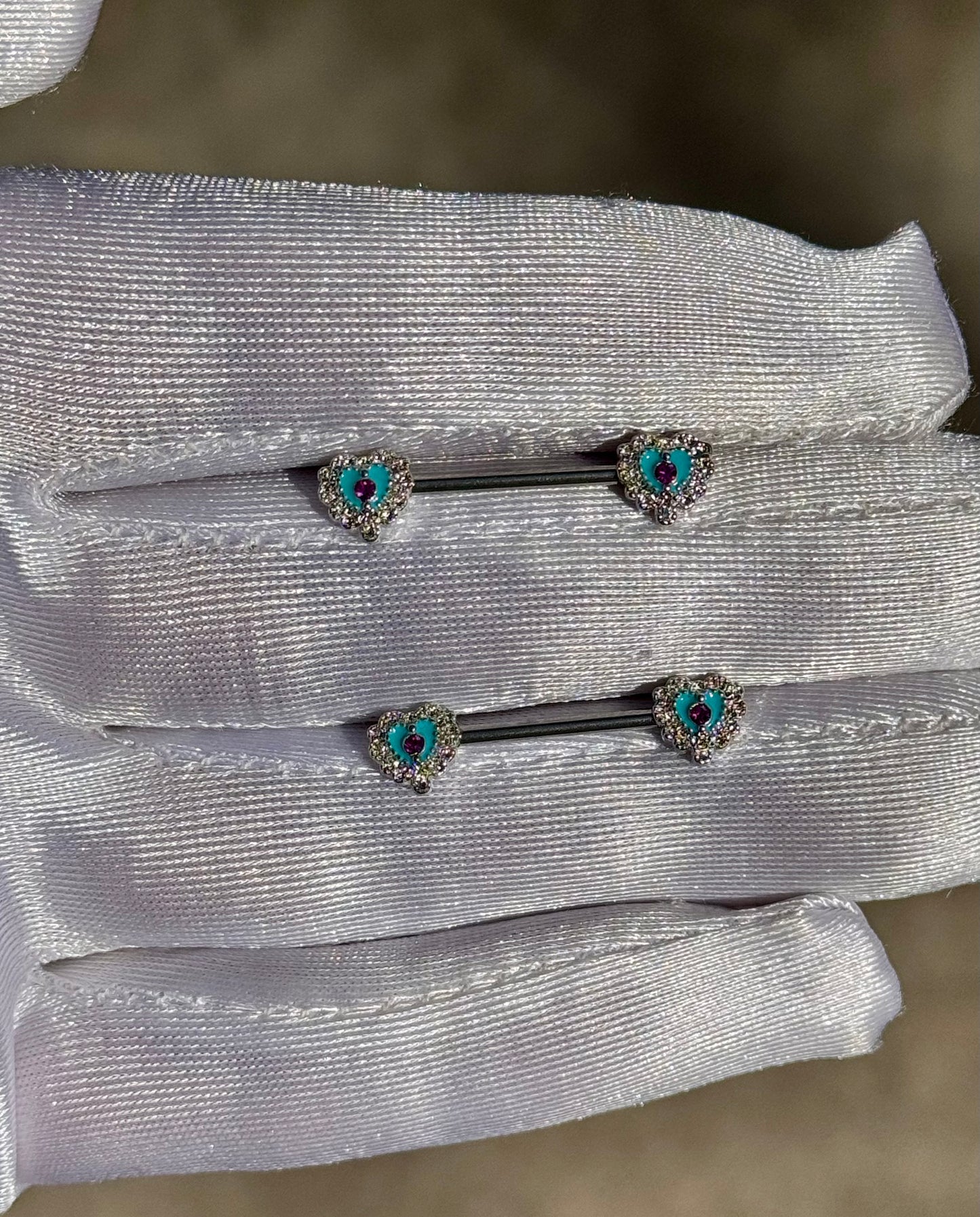 Hana heart nipple rings