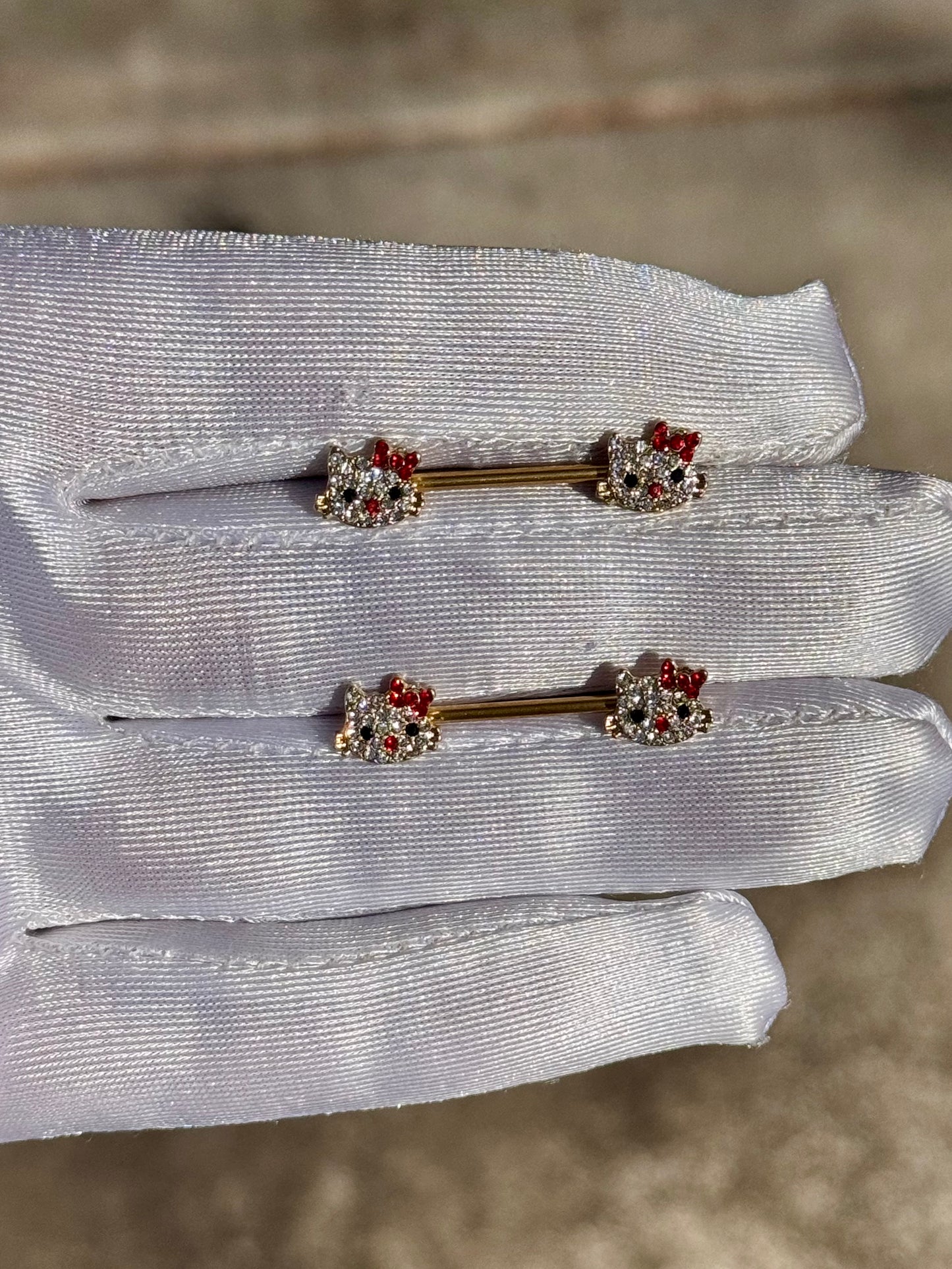 Icy Kitty Nipple Rings