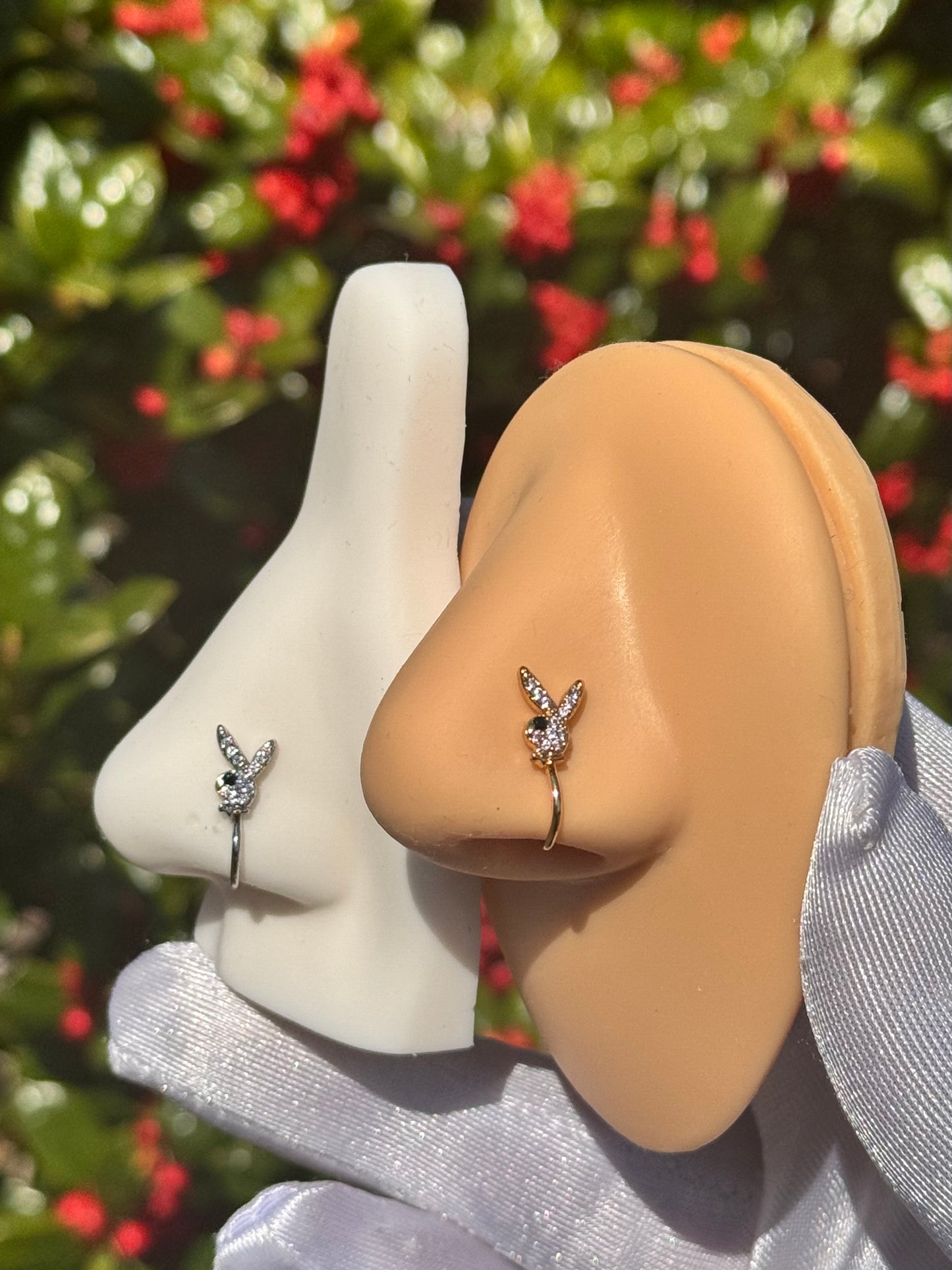 Icy bunny fake nose ring