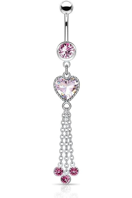 Pretty heart belly ring