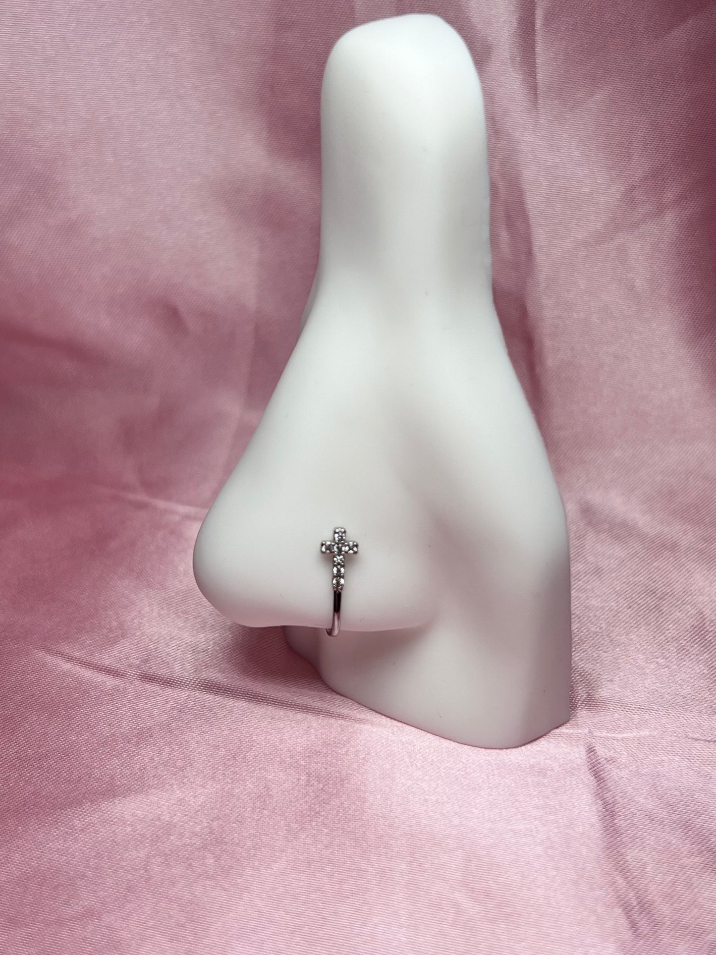 Cross fake nose ring