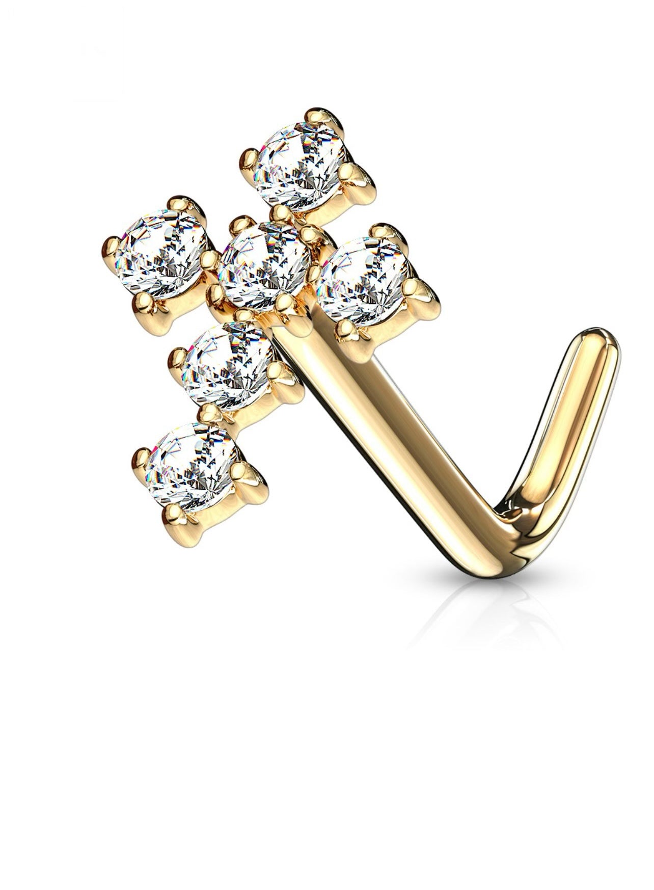 Gold 14k gold cross nose ring