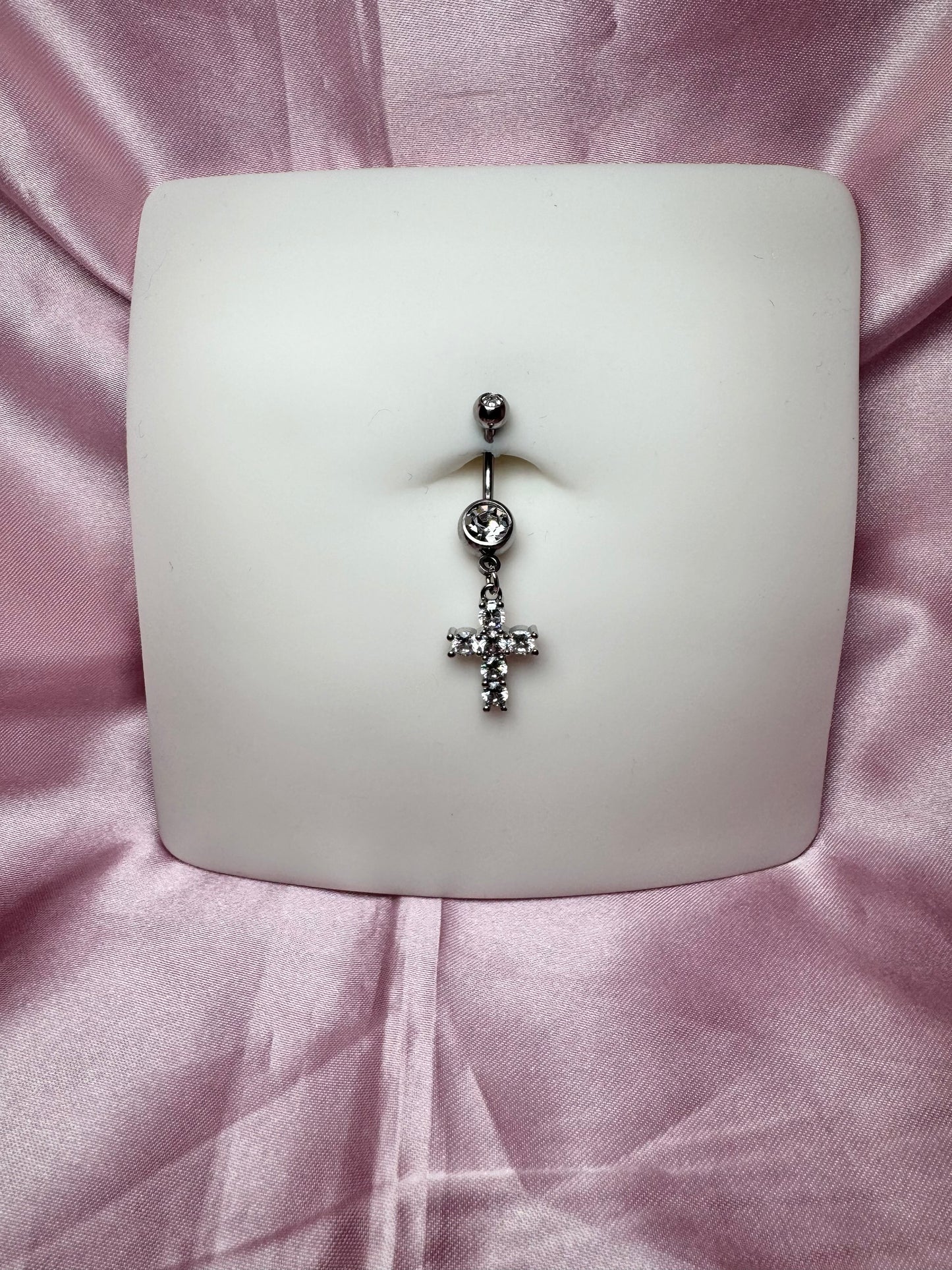 Cross belly ring