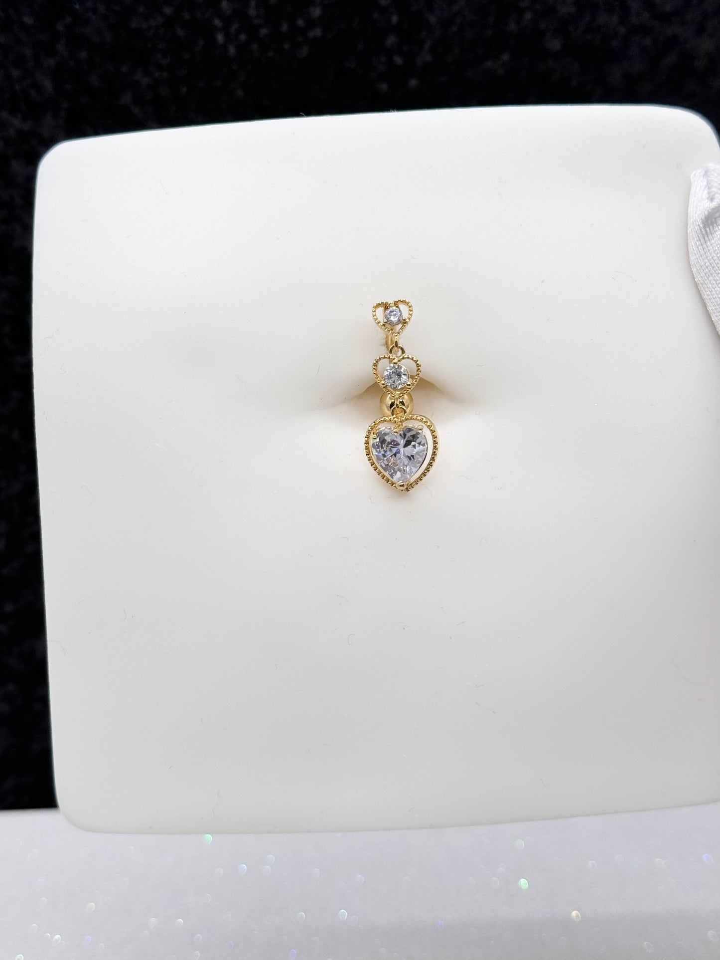 Heart top down belly ring