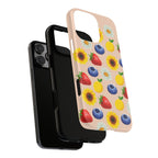 Colorful Floral Phone Case with Fruits and Florals Design