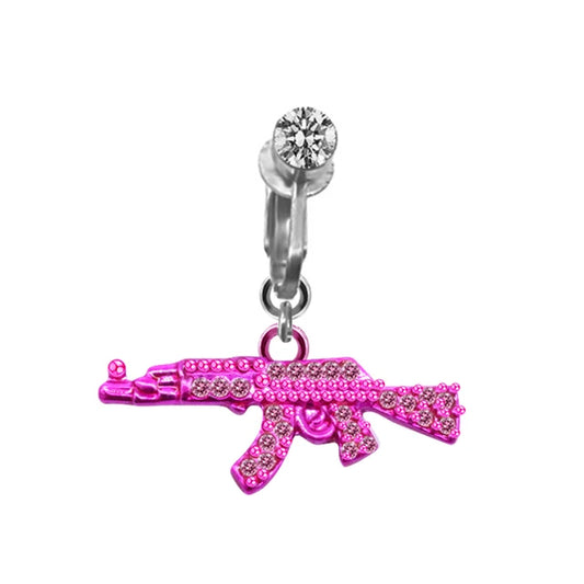 Fake Pink Ak Belly Ring