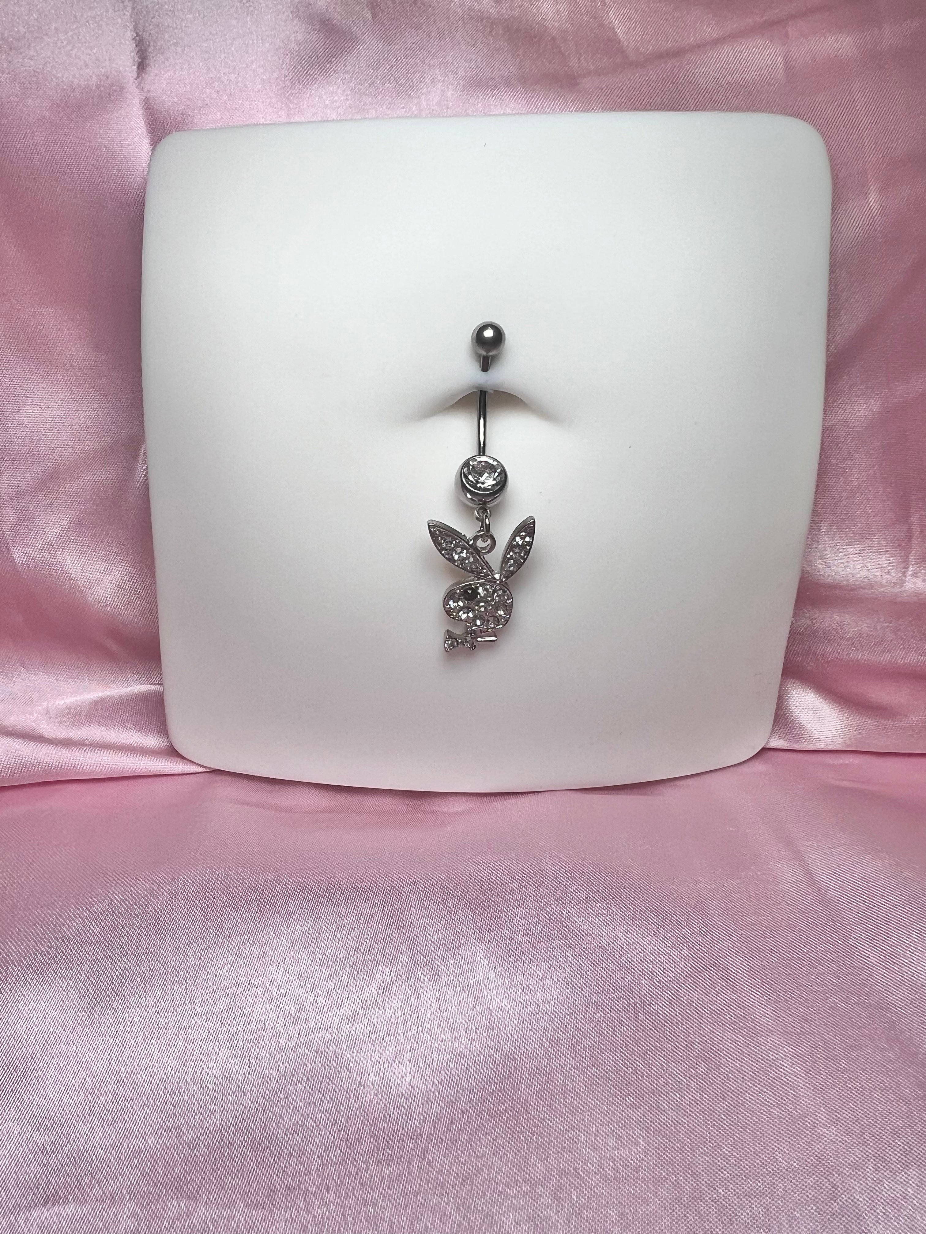 Icy bunny longer belly ring