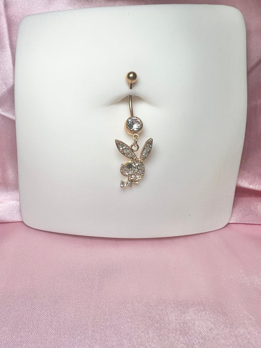 Icy bunny longer belly ring