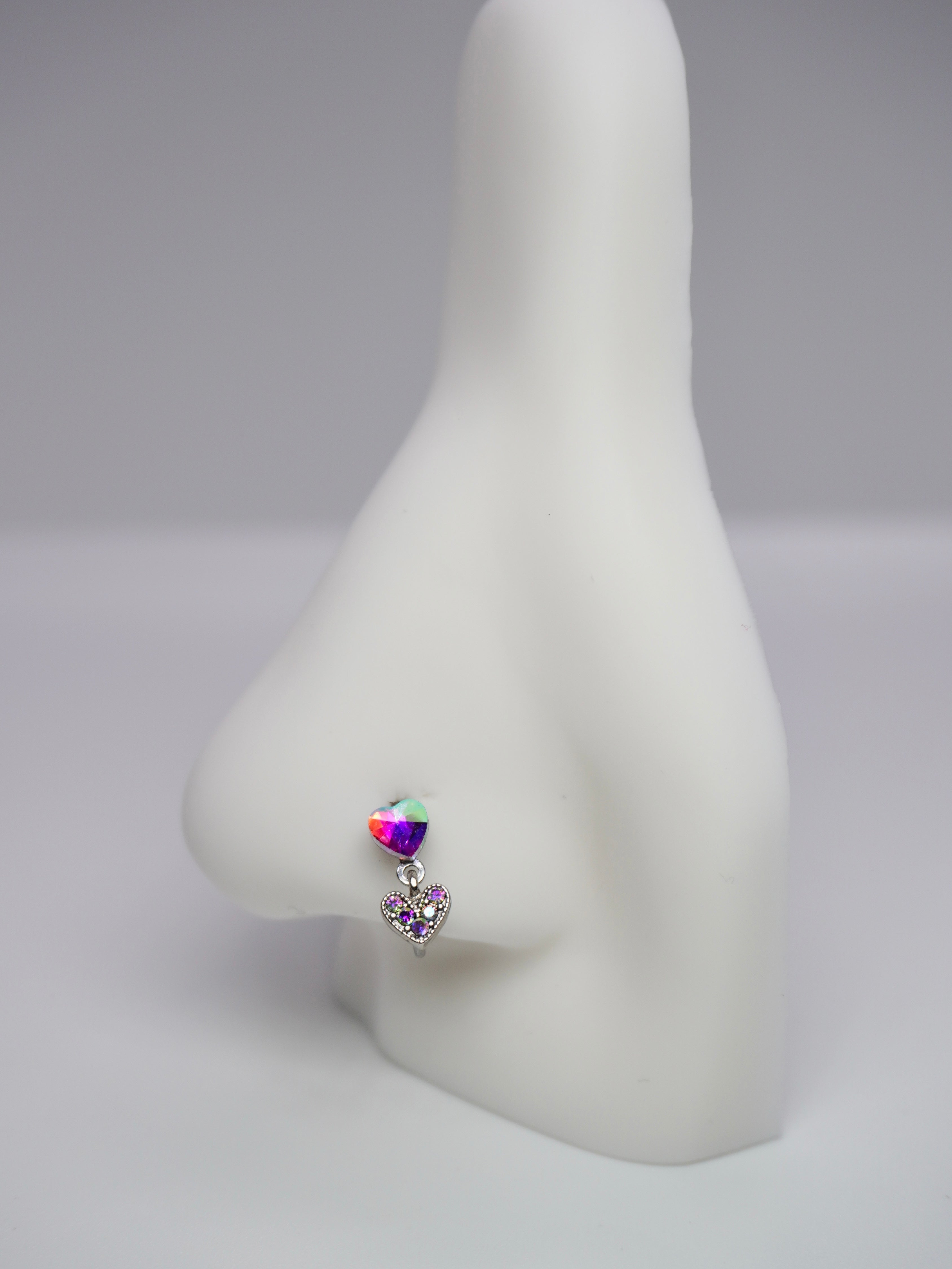 Lovely heart hoop nose ring