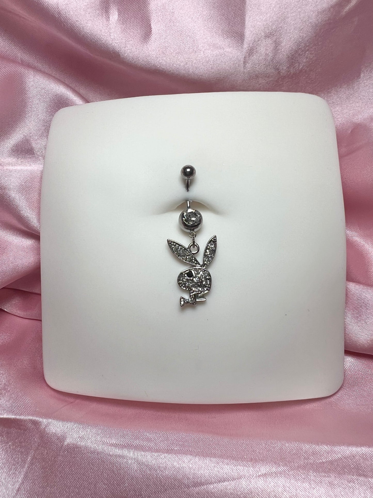 Icy bunny belly ring titanium
