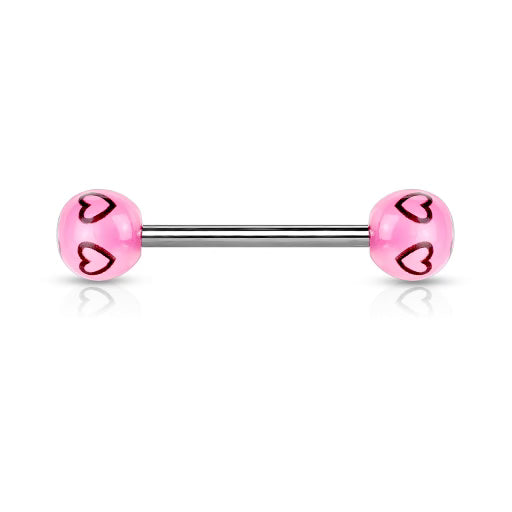 In love heart tongue ring