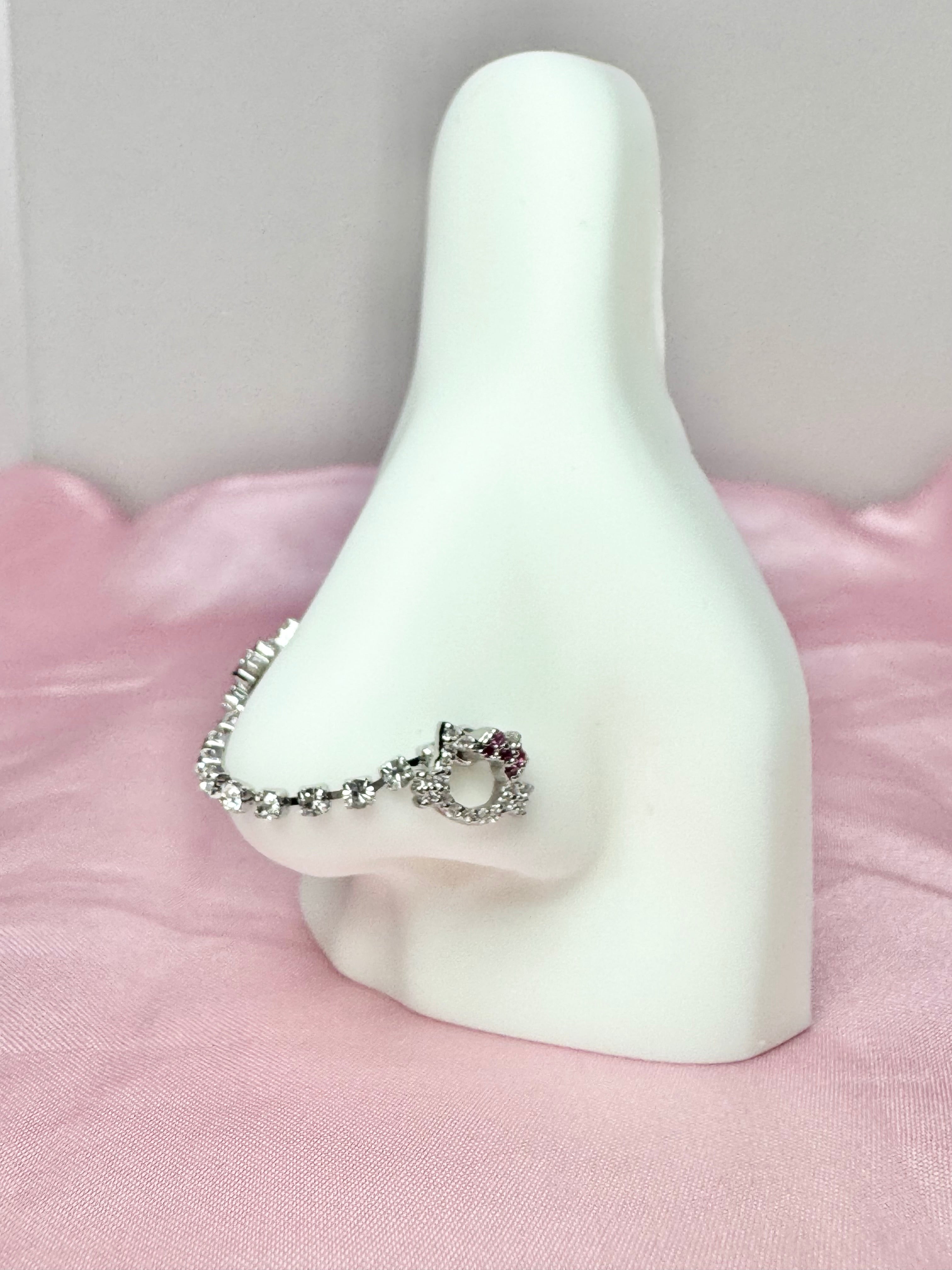 Iced out kitty nose chain