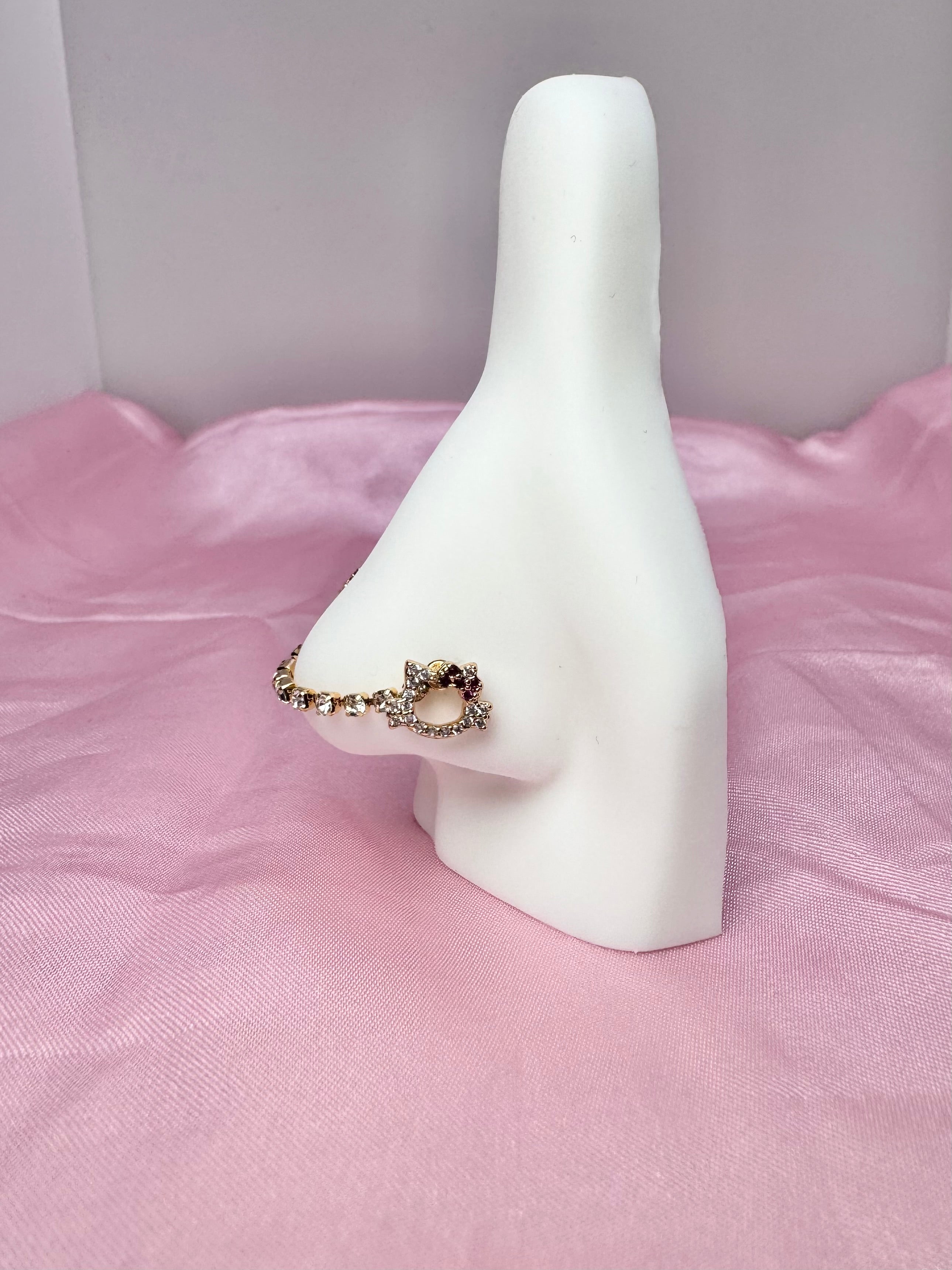 Iced out kitty nose chain