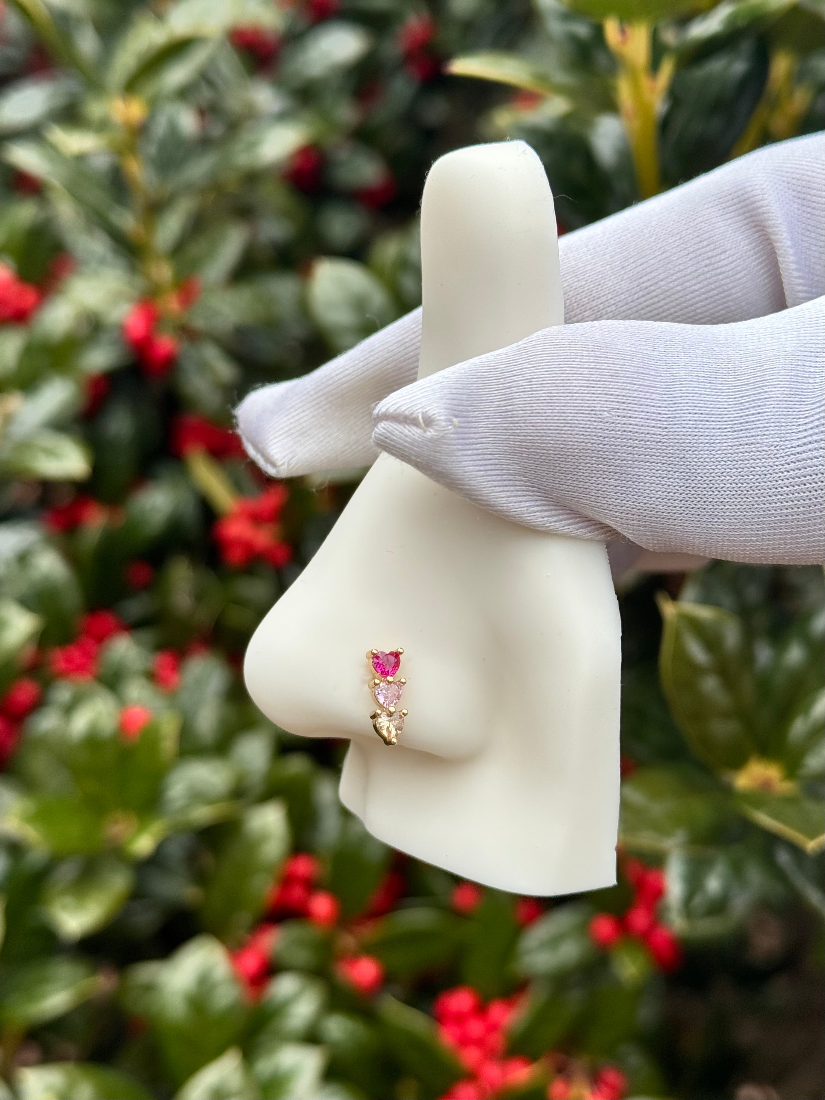 Cora heart nose ring