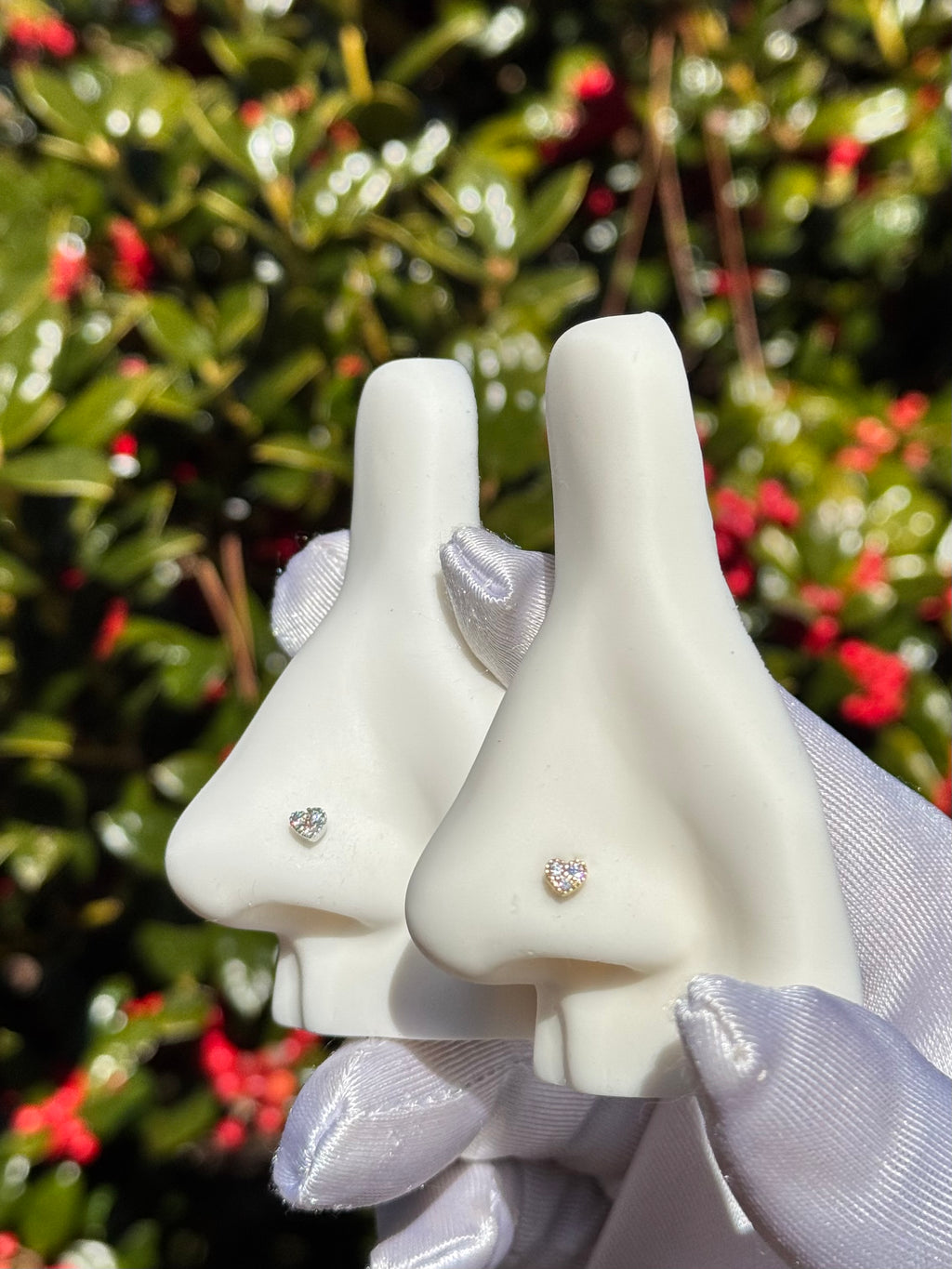 Tiny heart nose ring