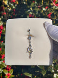 Luna moon belly ring