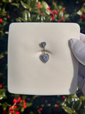 Icy heart belly ring