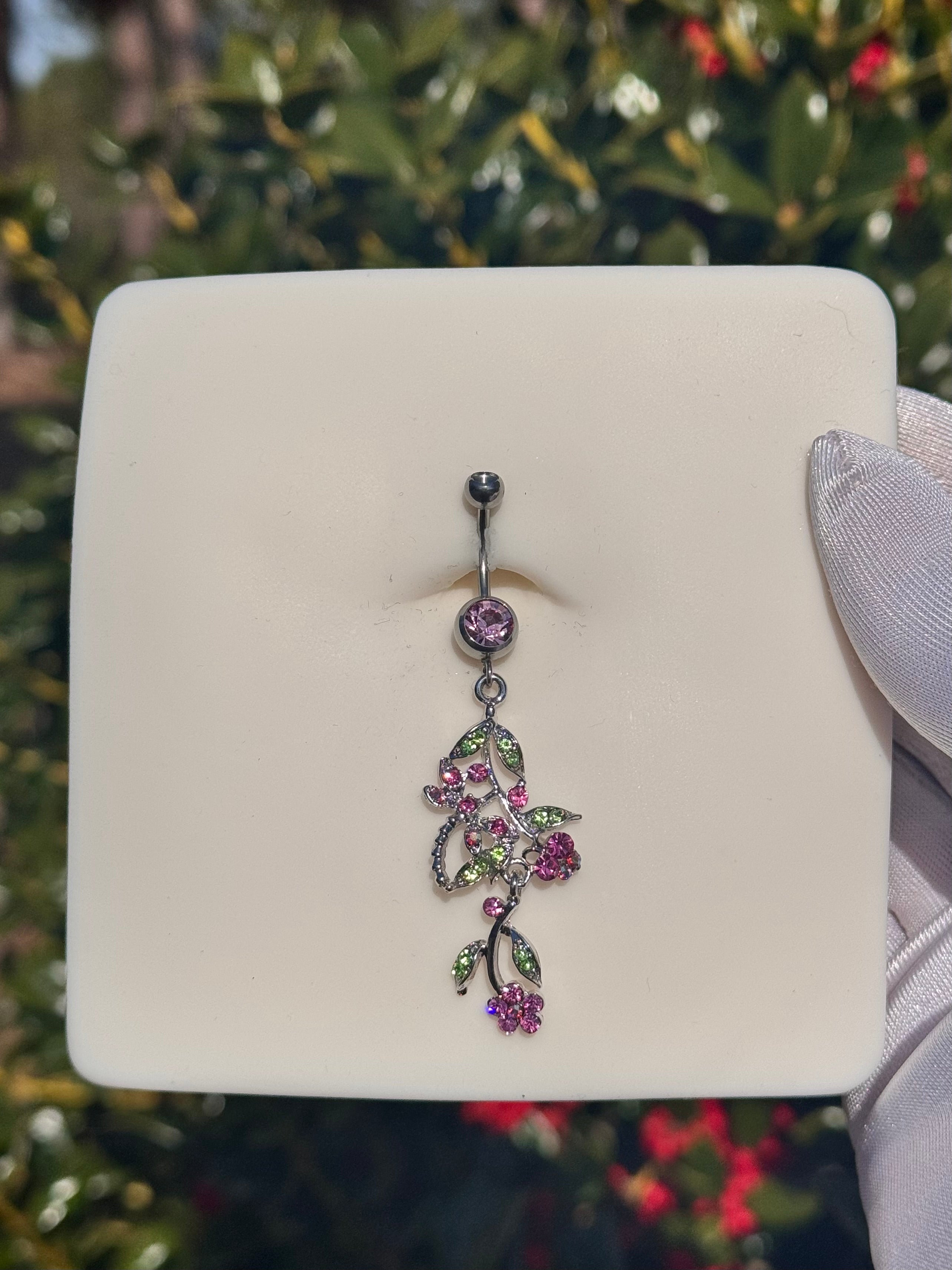 Flowers belly ring