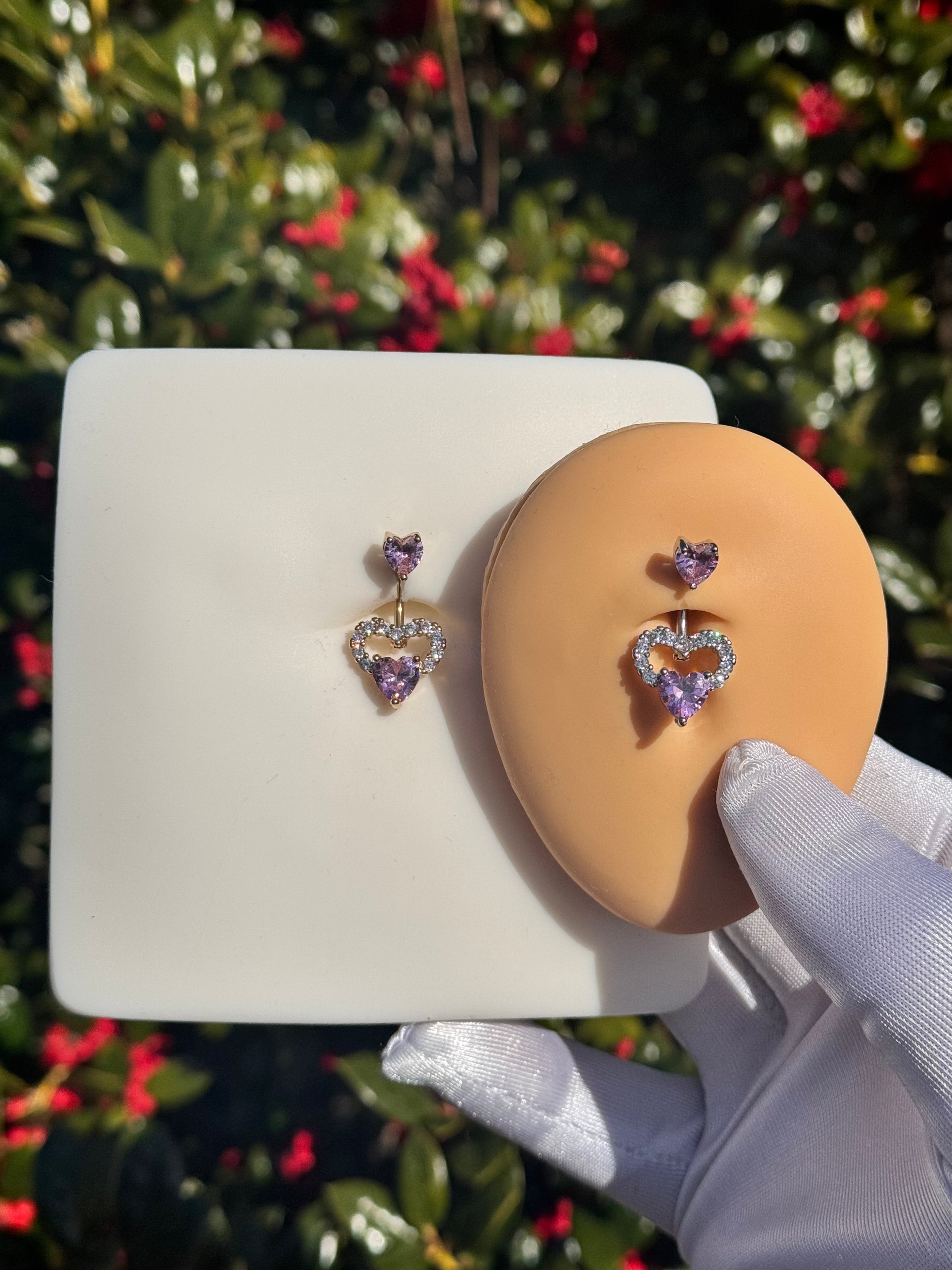 Hattie heart belly ring