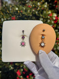 Opal sun belly ring