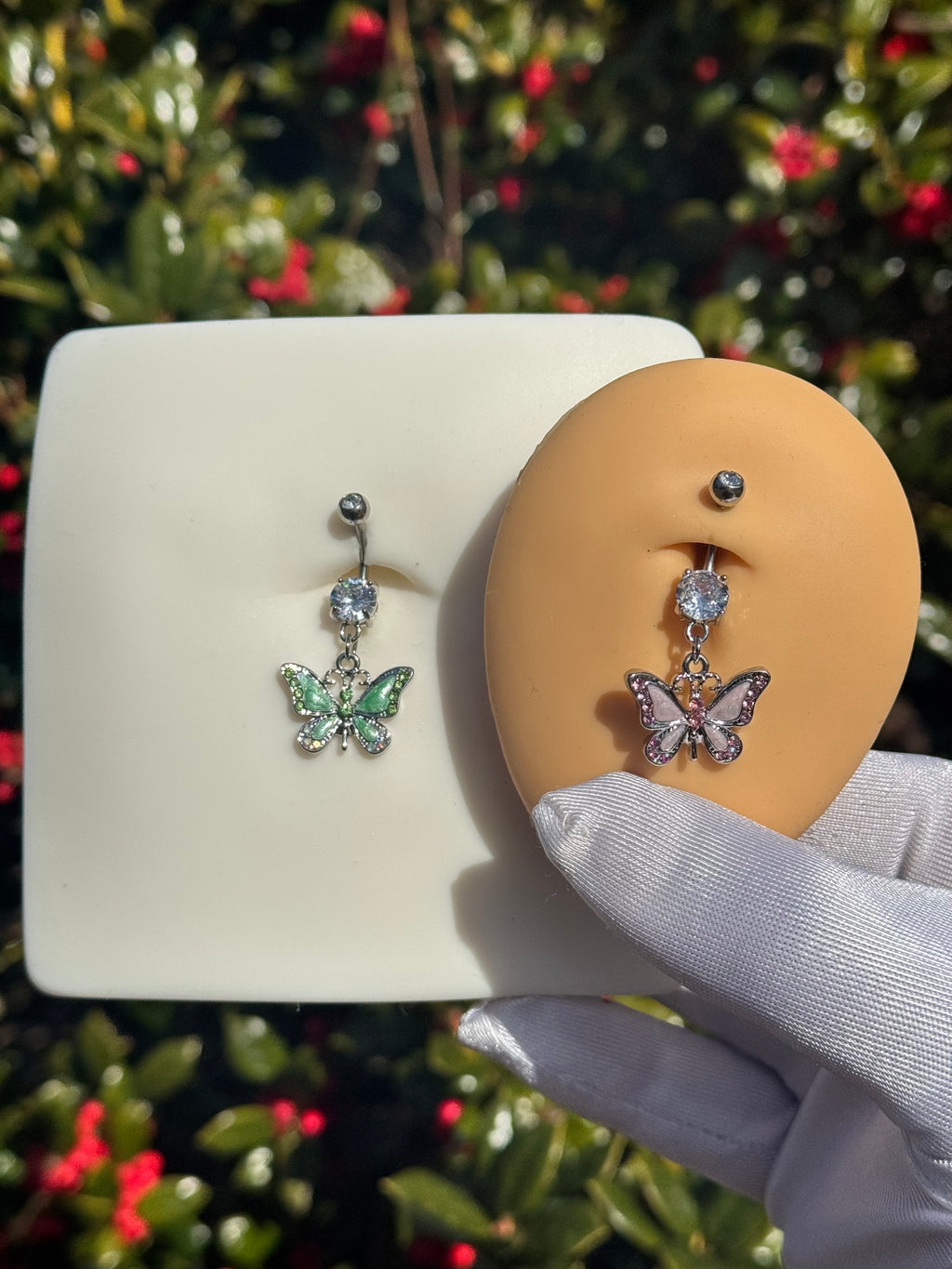 Jean butterfly belly ring