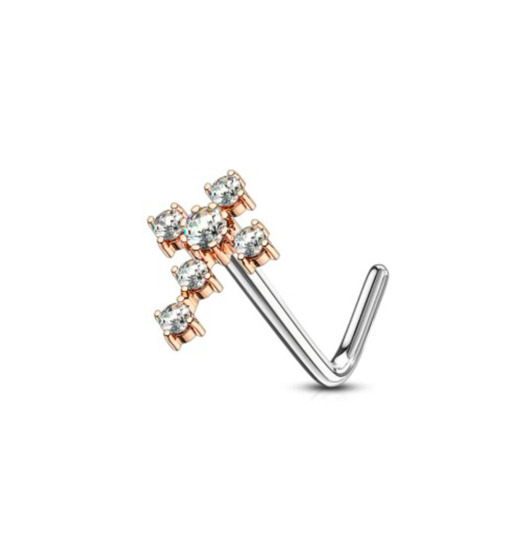 Icy cross nose ring