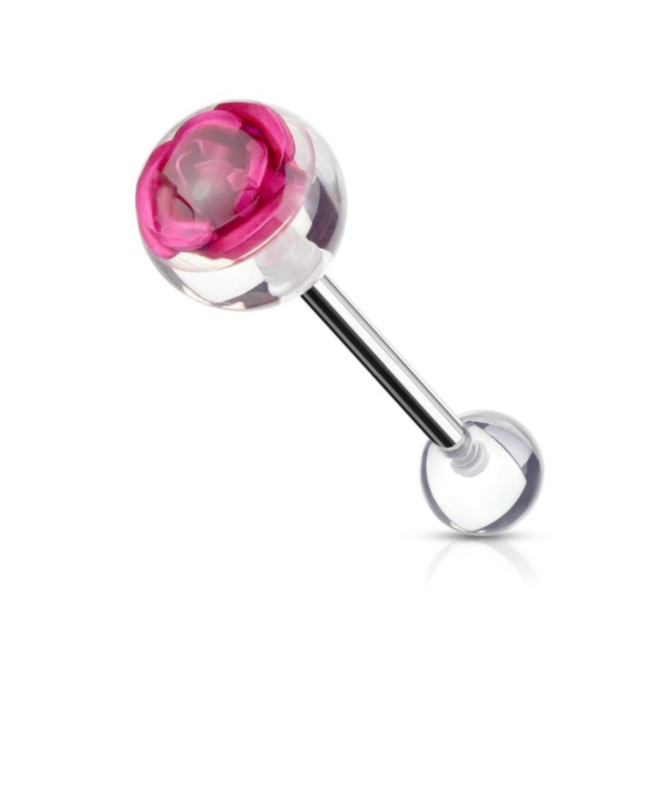 Rose tongue ring