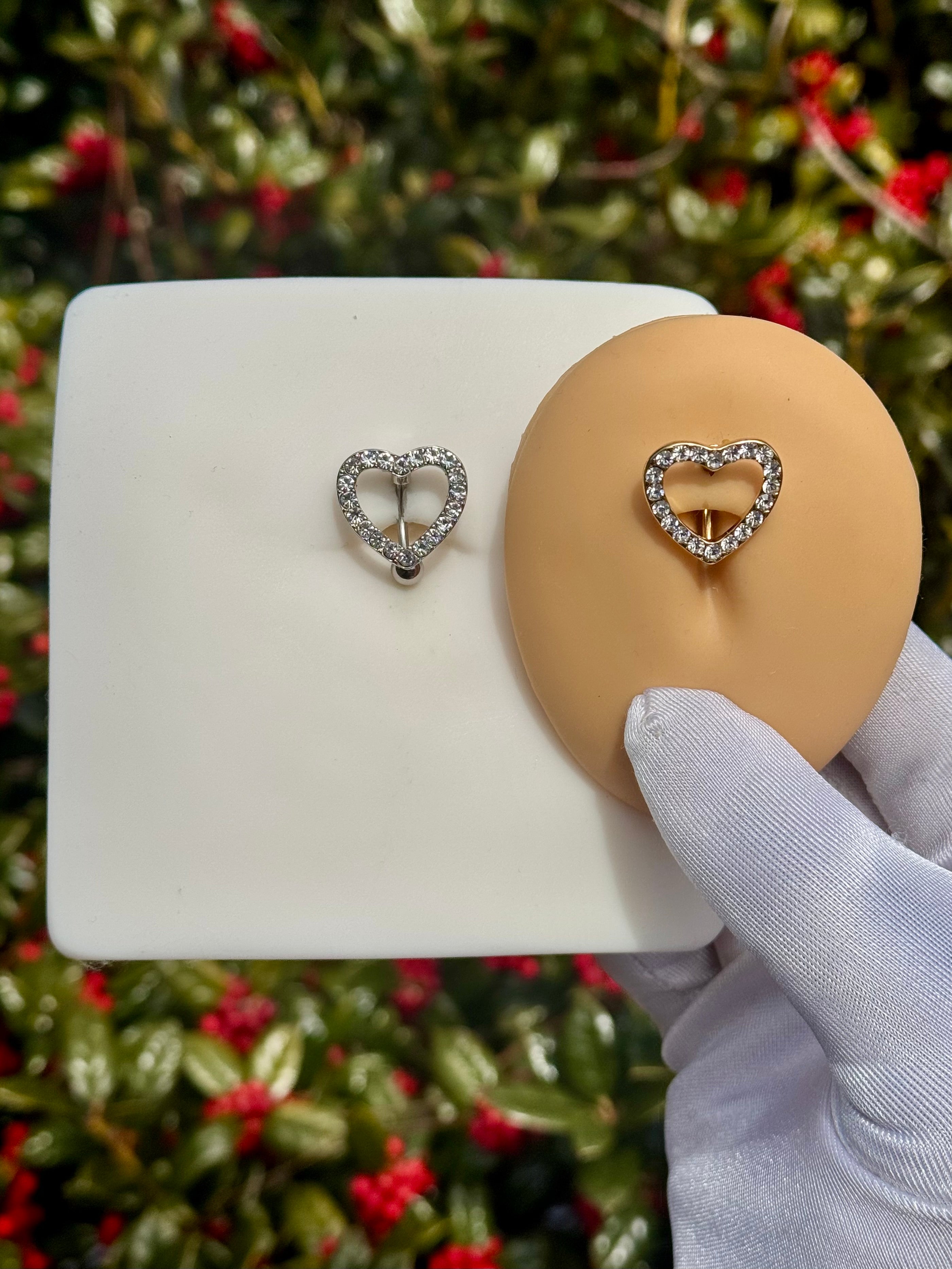 Bonnie top down heart belly ring