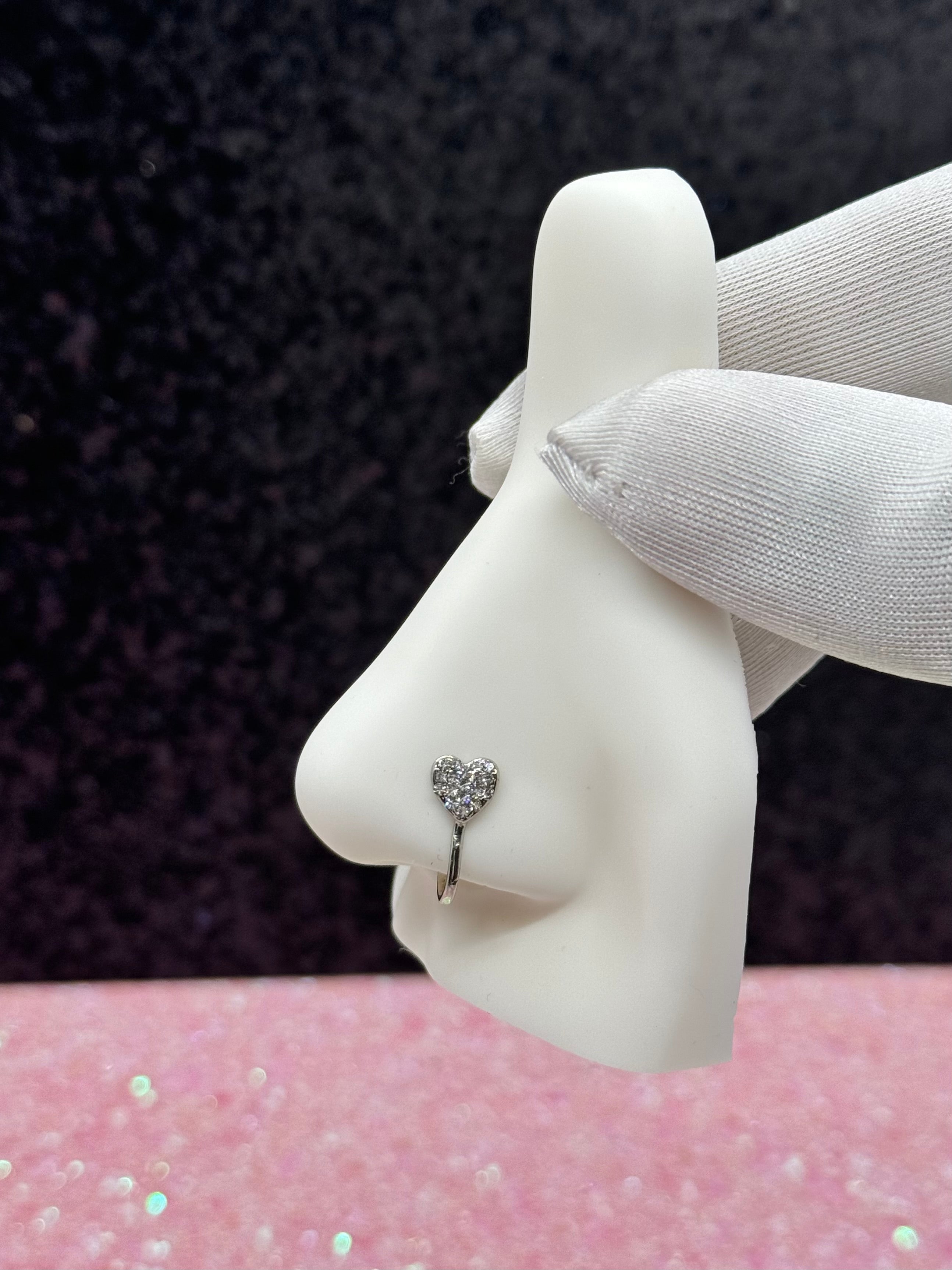 Icy heart nose cuff