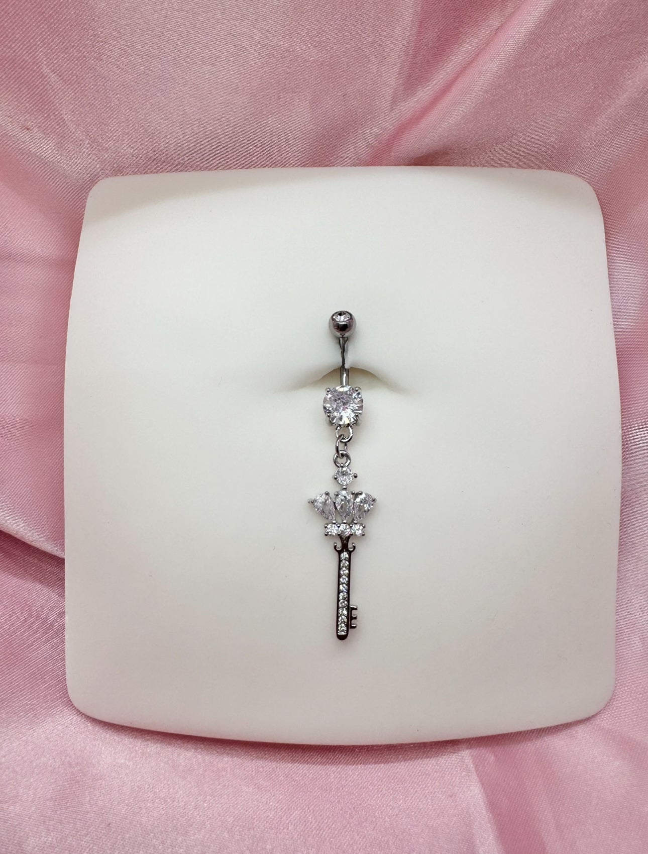 Icy key belly ring