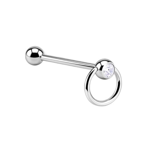 Barbell tongue ring