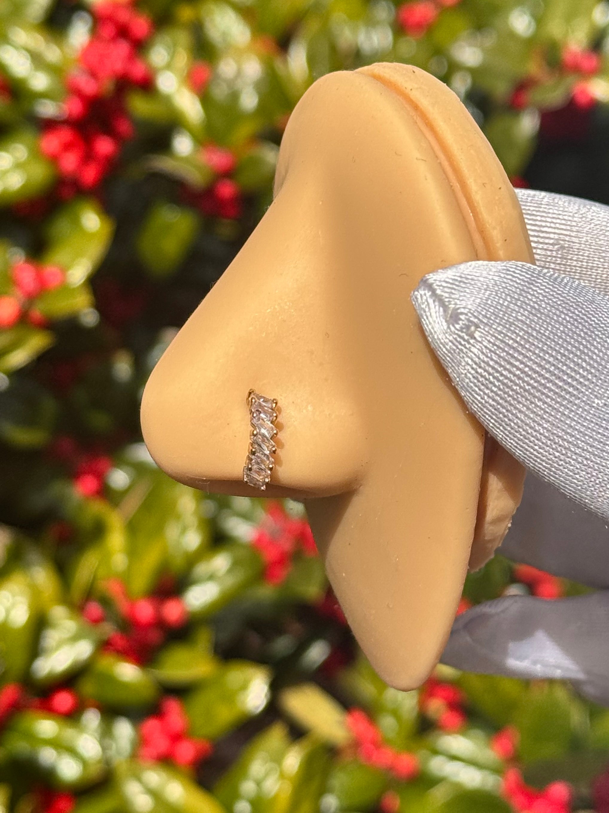 Baguette statement hoop nose ring