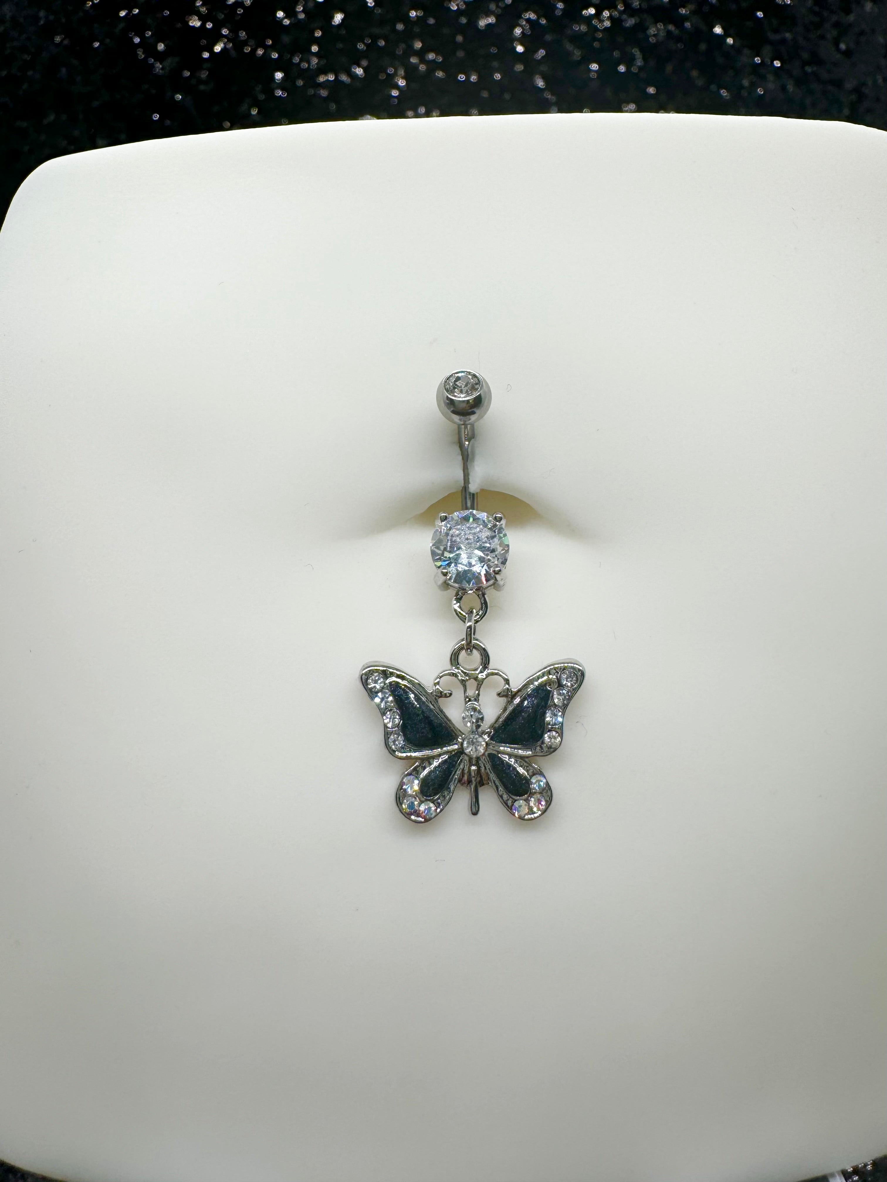 Jean butterfly belly ring