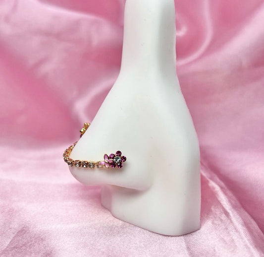 Butterfly flower nose chain