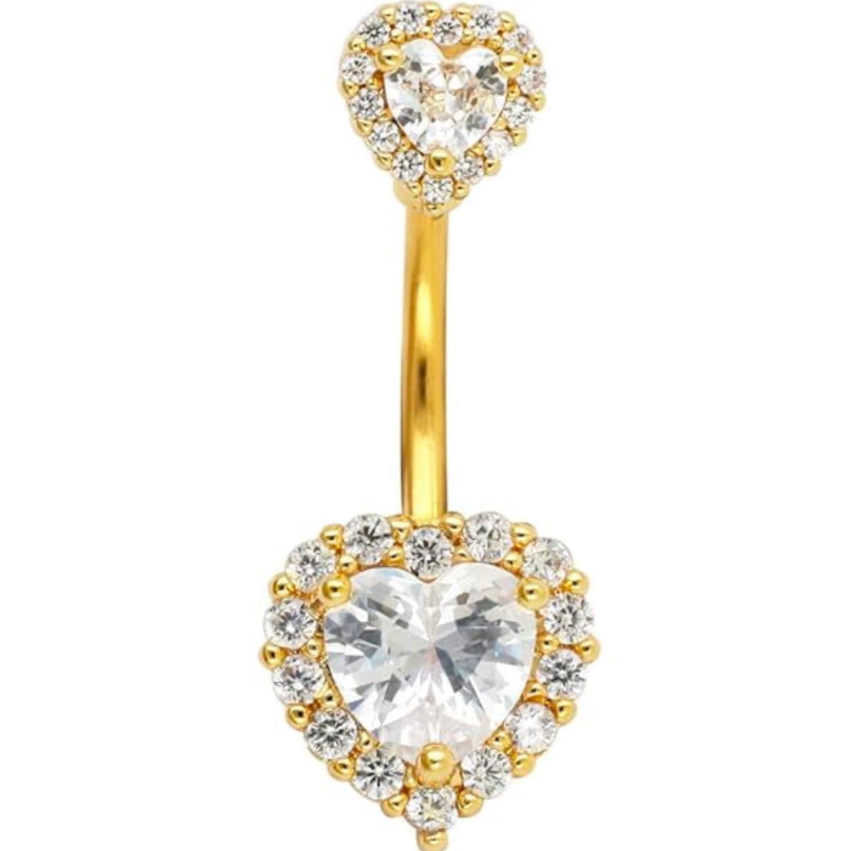 Icy heart belly ring