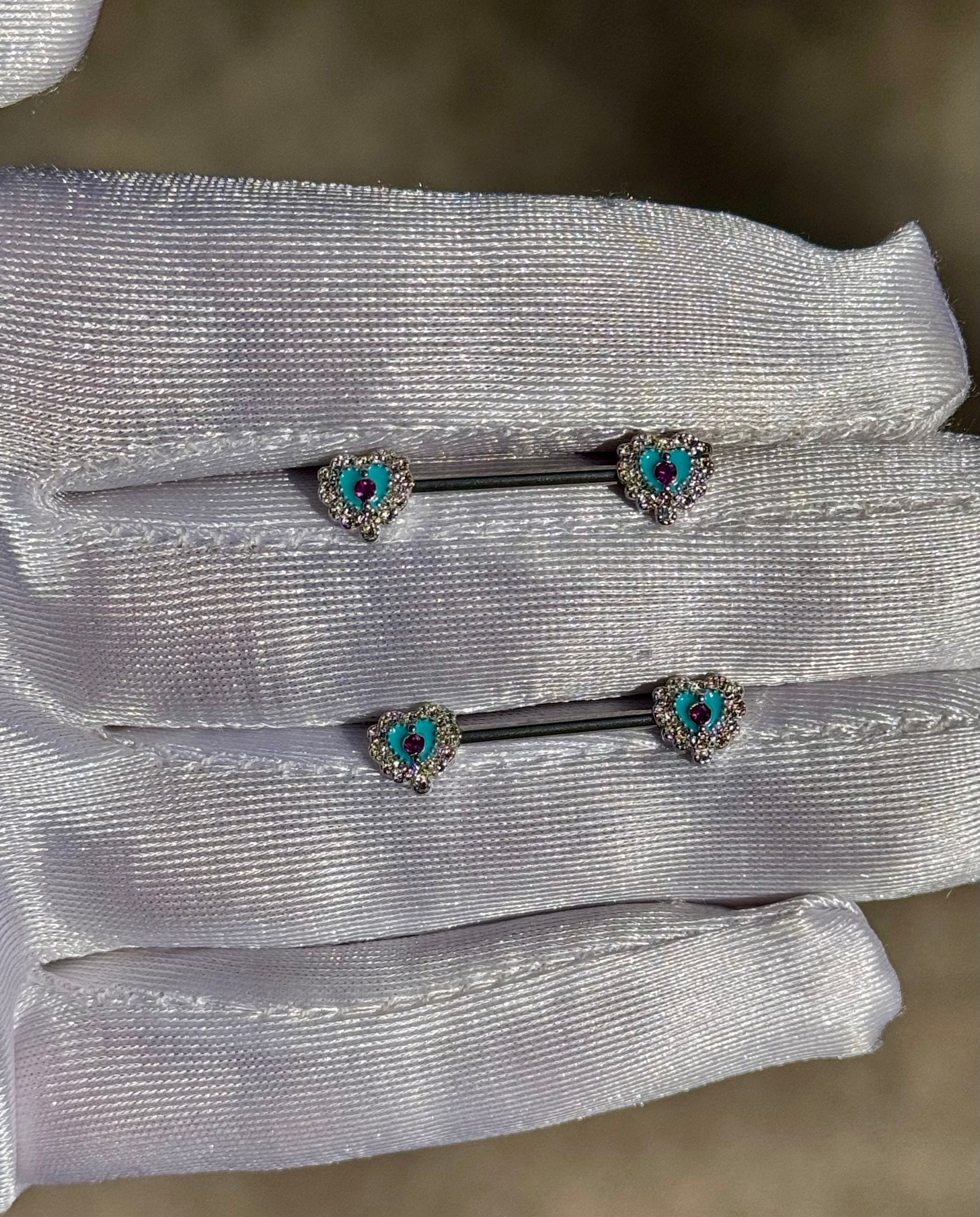 Hana heart nipple rings