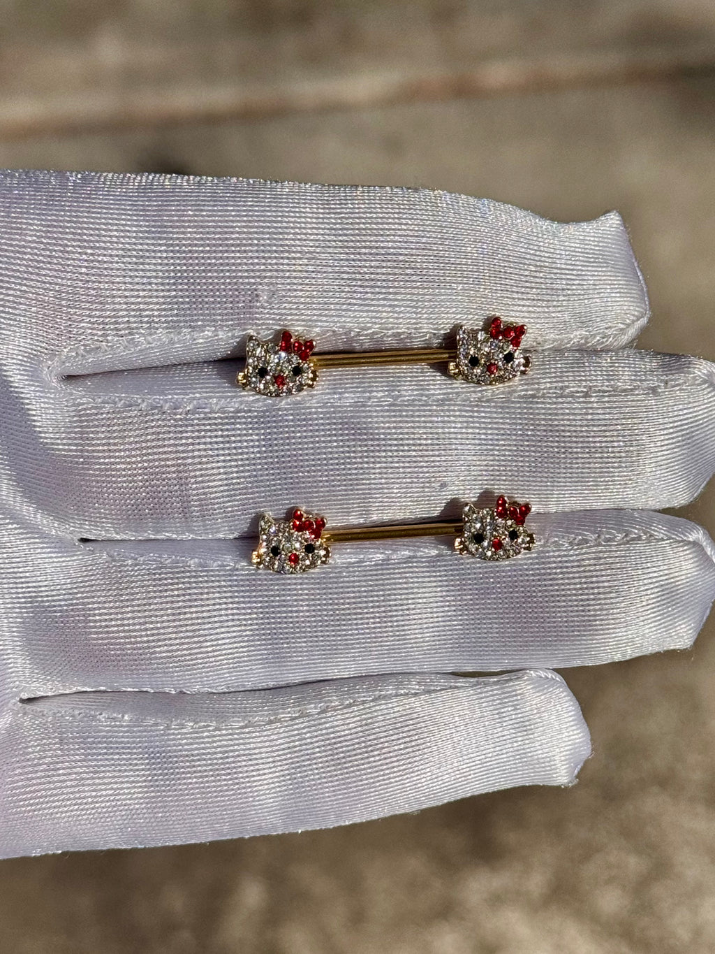 Icy Kitty Nipple Rings