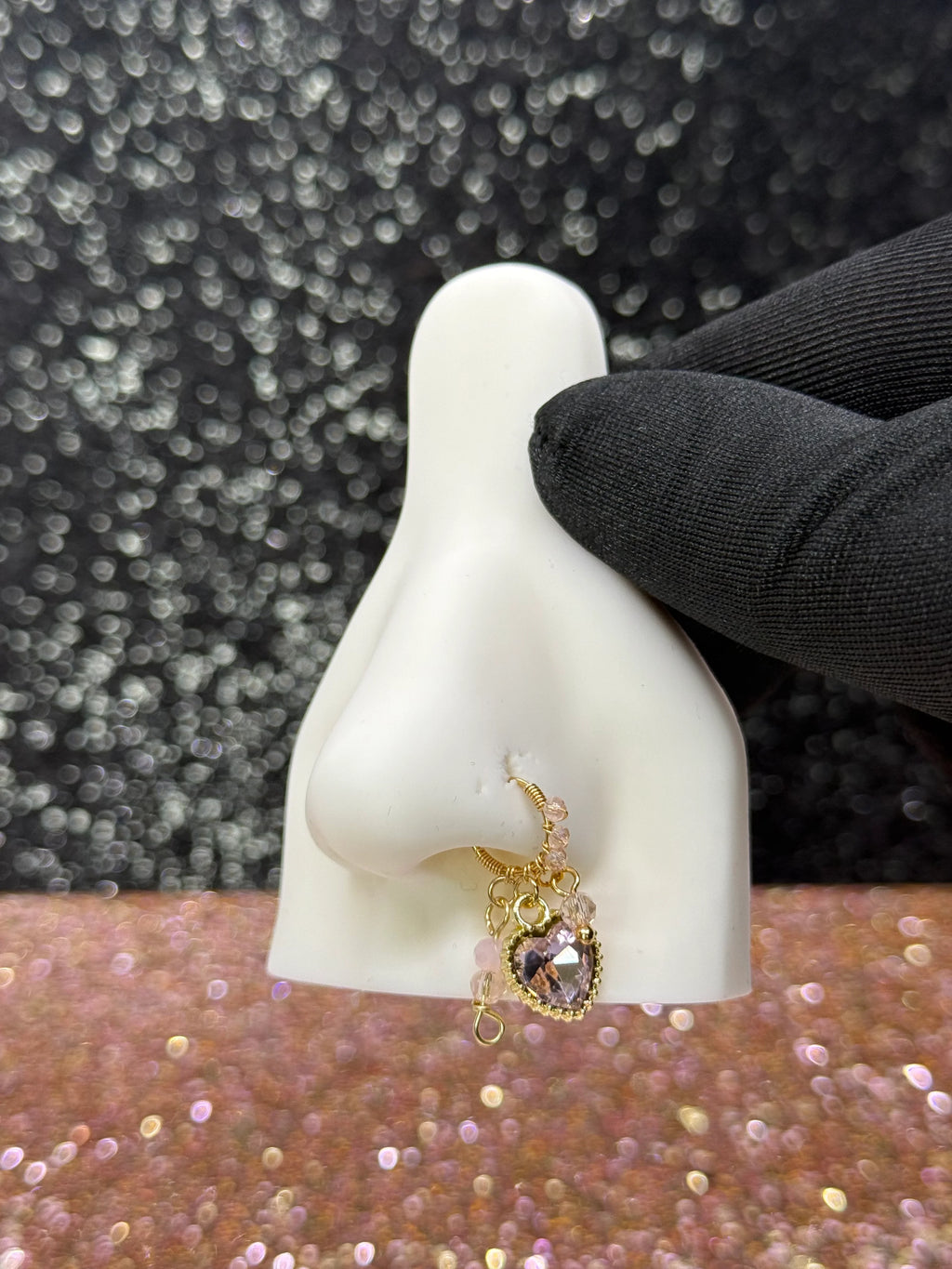 Aalia heart hoop nose ring