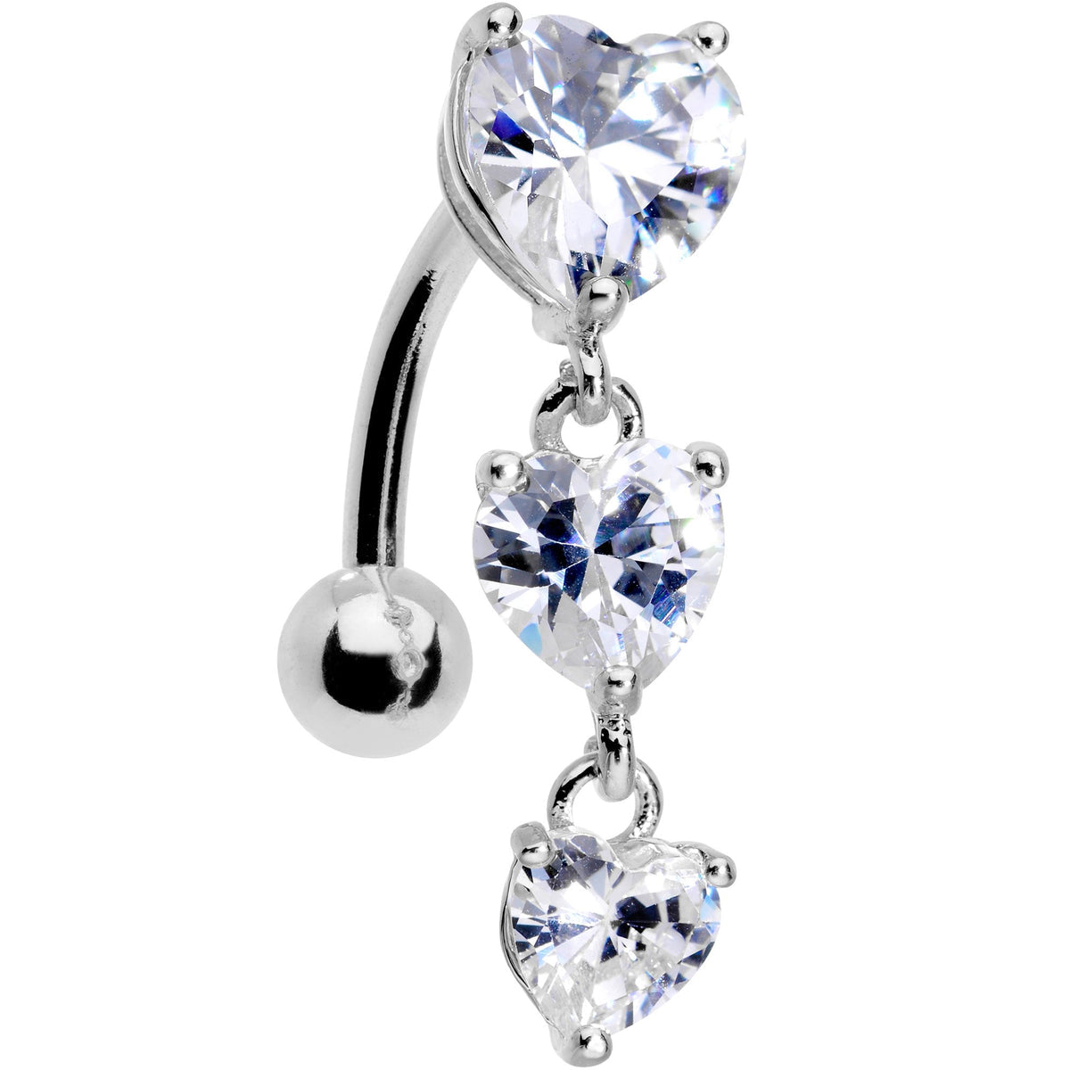 Cutesy heart top down belly ring