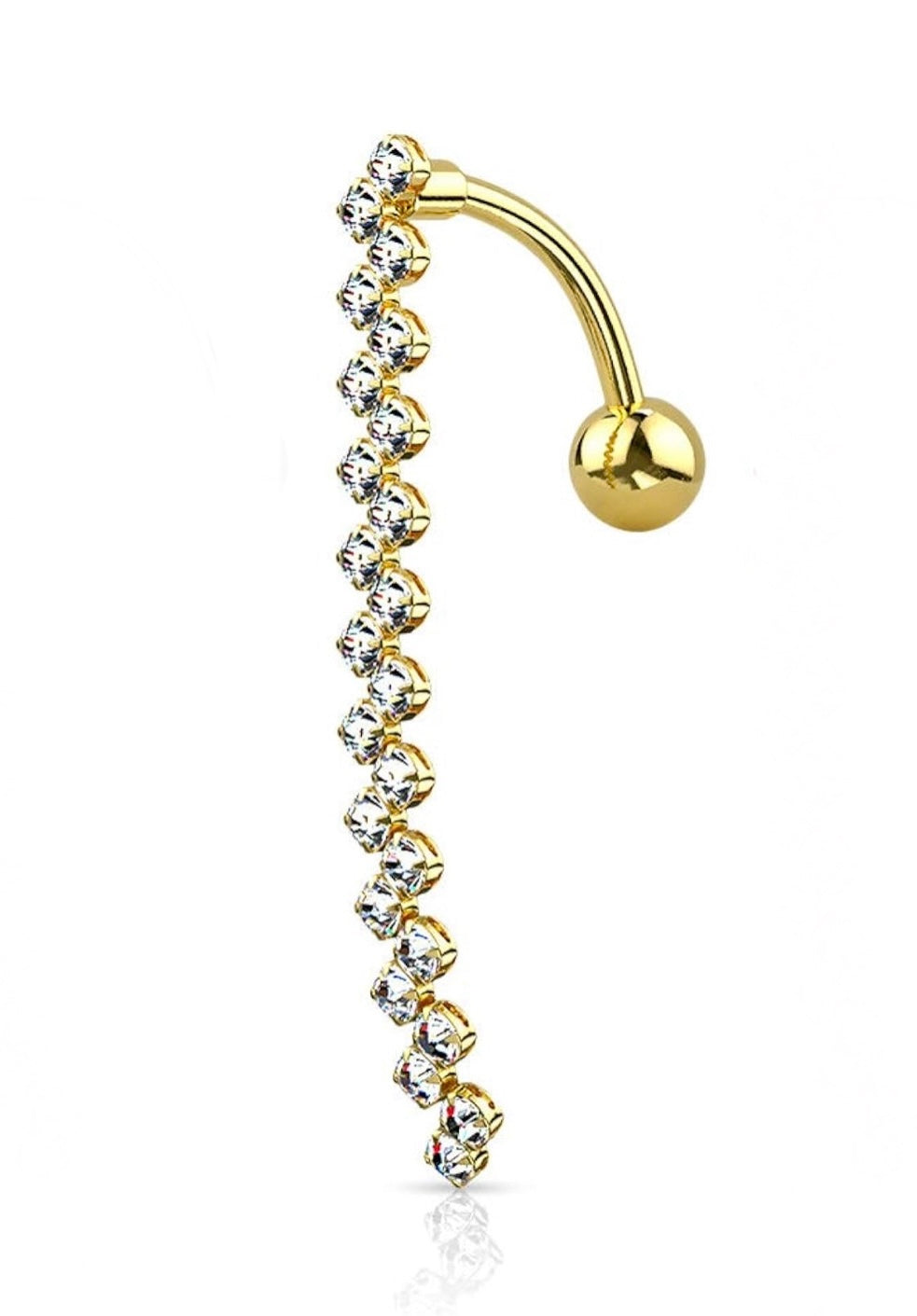 Zig zag top down belly ring