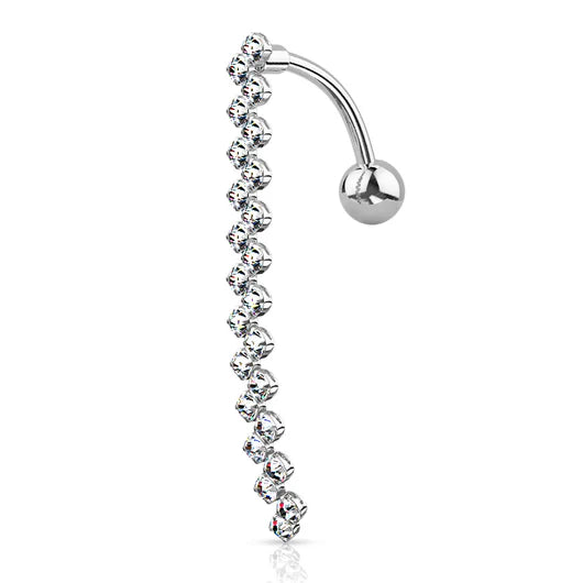 Zig zag top down belly ring