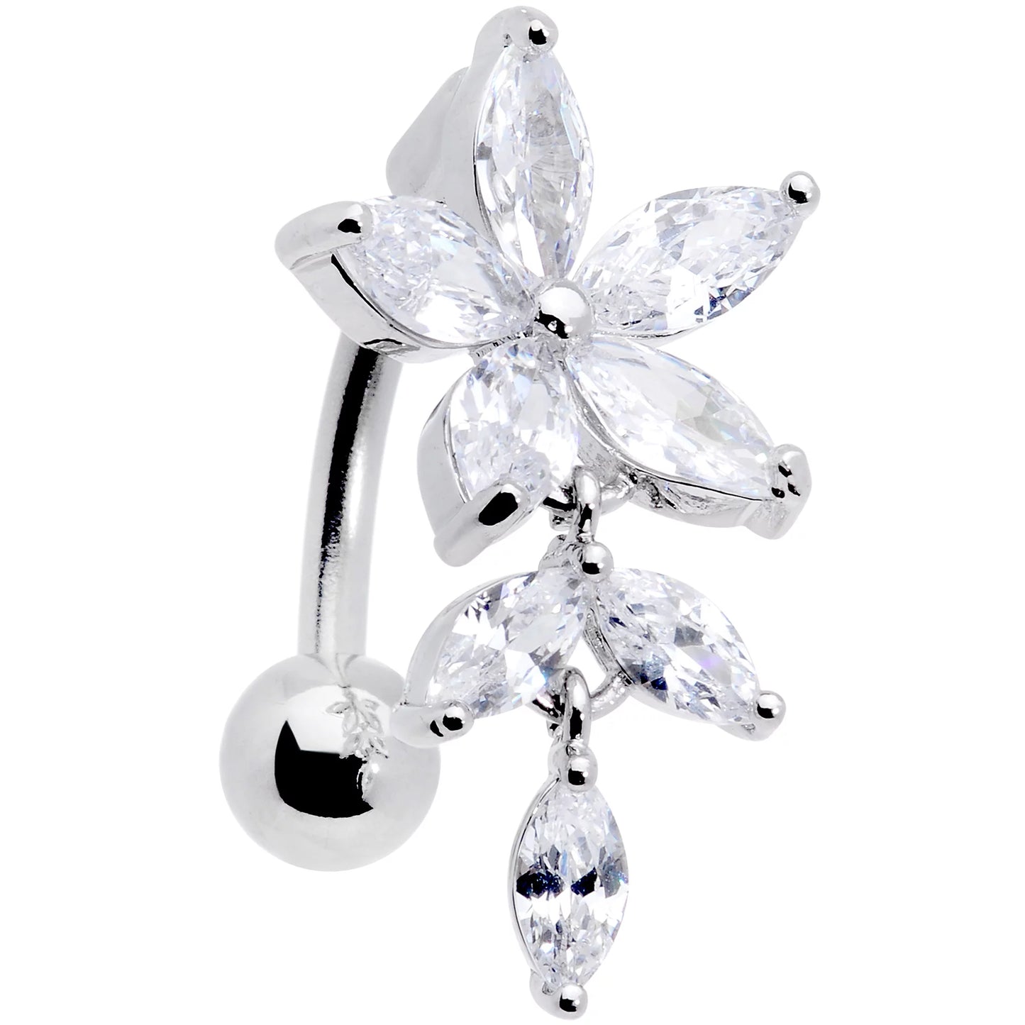 Moni flower top down belly ring