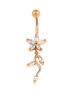 Frame flower belly ring