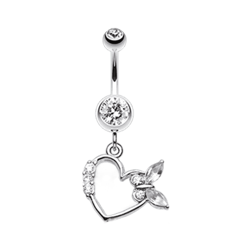 Butterfly side belly ring